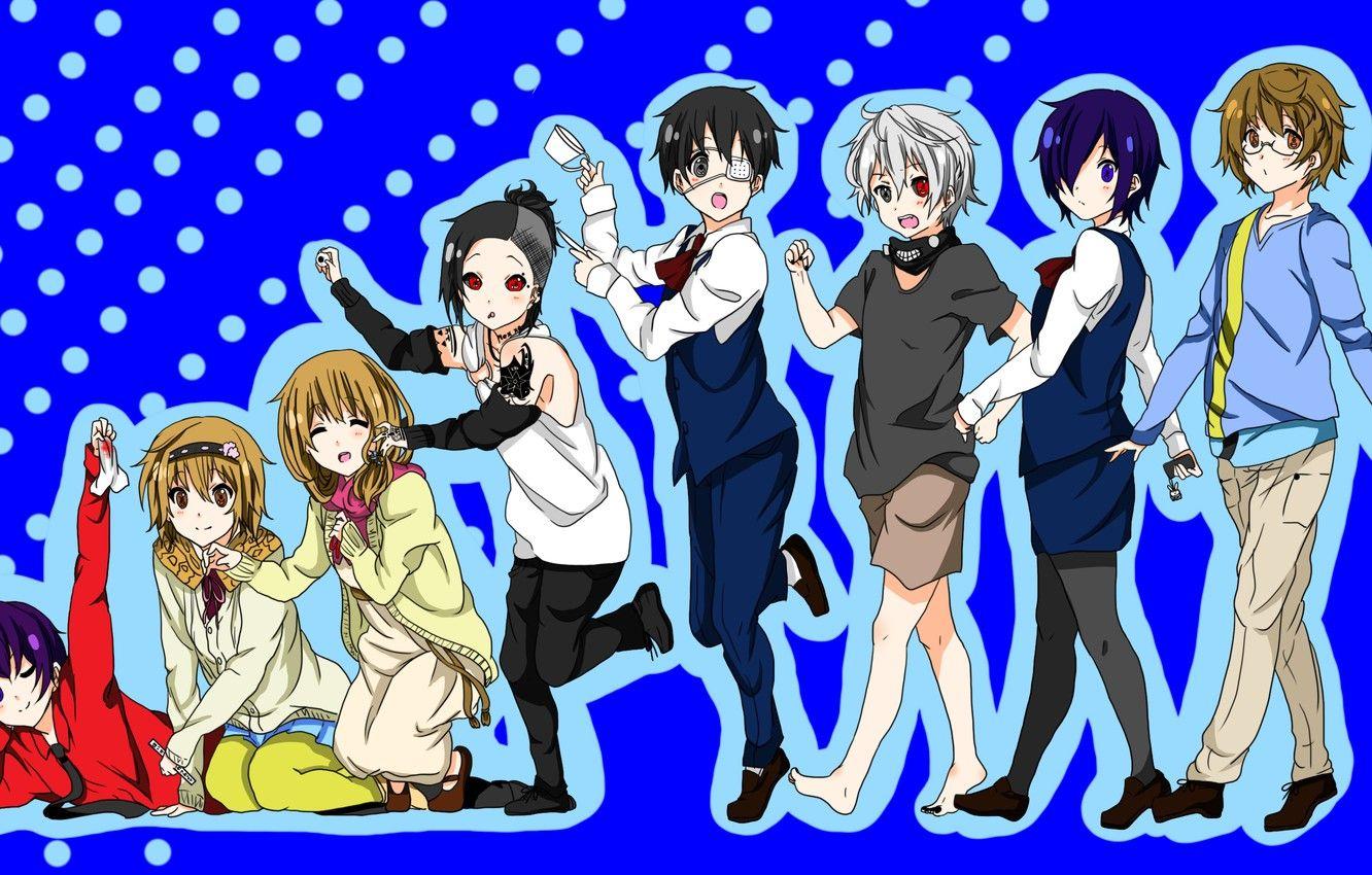 1332x850 Wallpaper art, Tokyo Ghoul, Ken Kanek, Tokyo ghoul, Uta, Fueguchi Hinami, Nisha Where Nisha Want, Tsukiyama Shu, Kirishima Toka, Fueguchi Ryoko image for desktop, section прочее