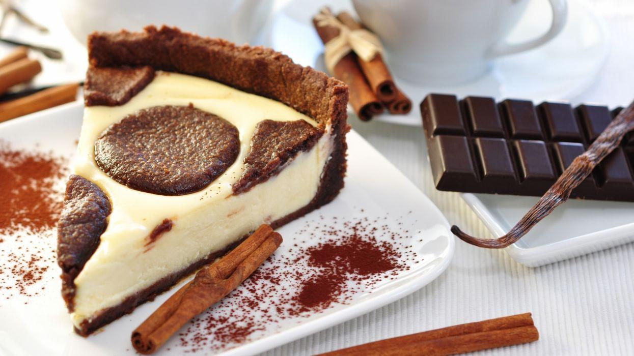 1245x700 Chocolate Cake Dessert Cinnamon Cheesecake wallpaper