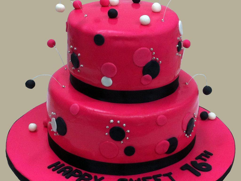 1024x768 Pink cake for your birthday Desktop wallpaper 1024x768