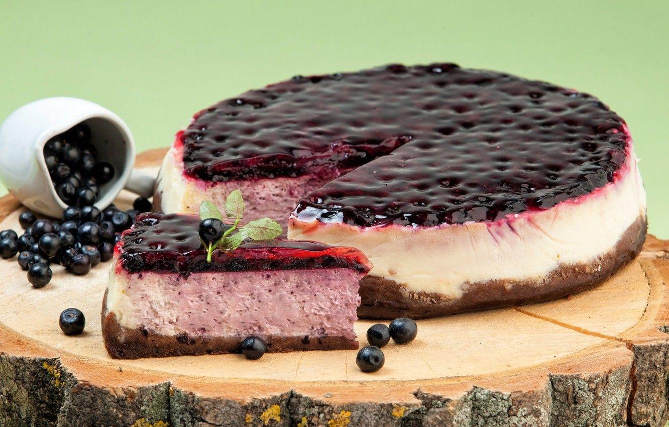 1332x850 Wallpaper berries, blueberries, cake, cheesecake image
