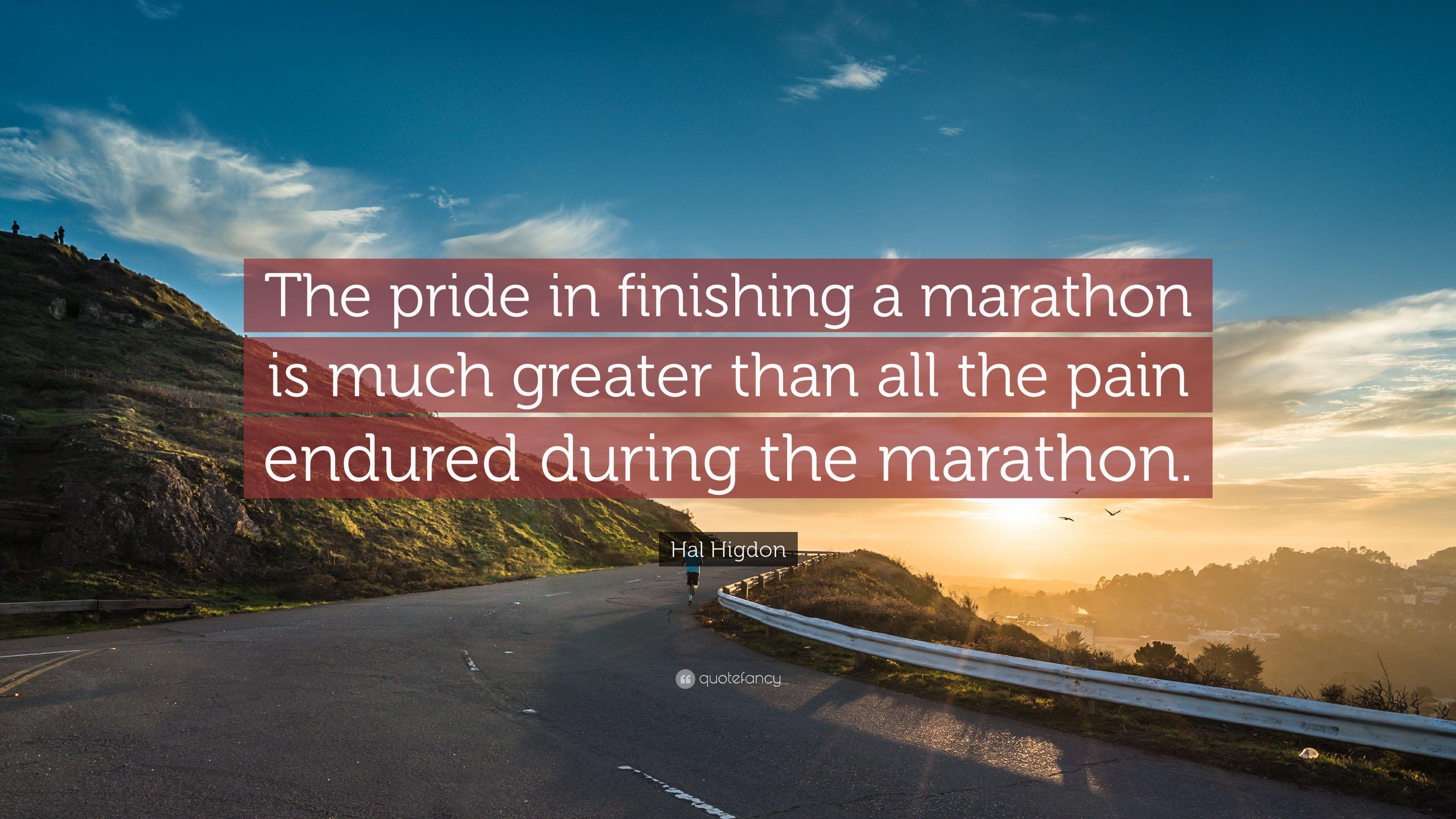 3840x2160 Hal Higdon Quote: “The pride in finishing a marathon is much