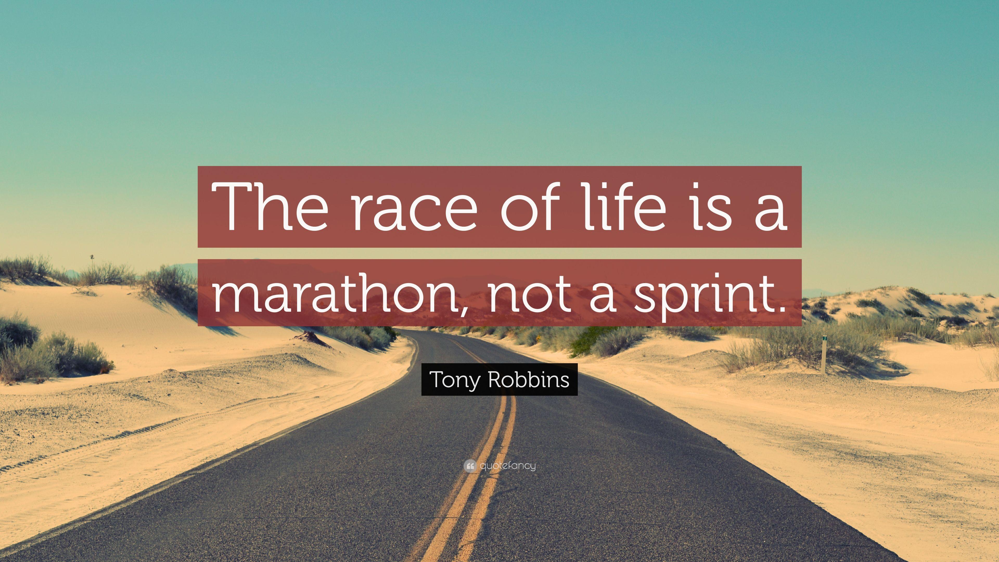 3840x2160 Tony Robbins Quote: “The race of life is a marathon, not a