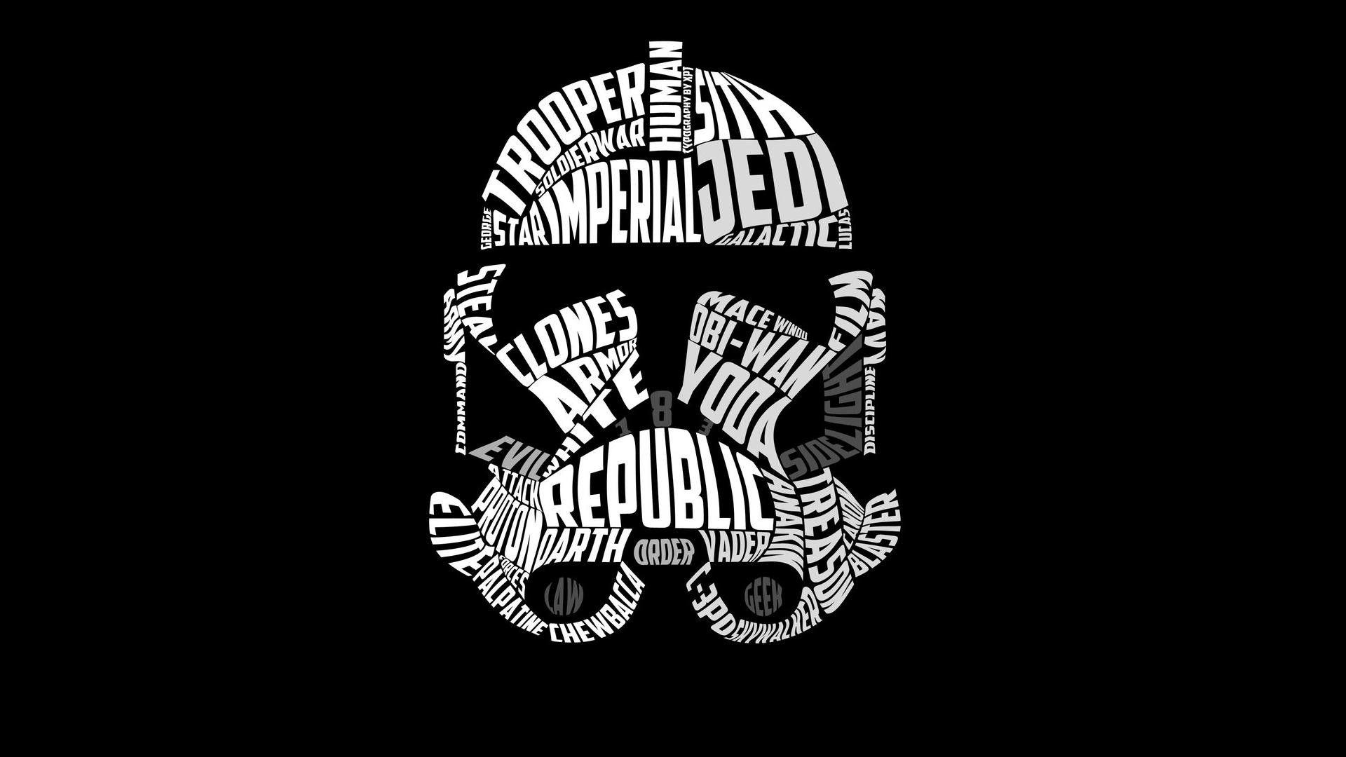 1920x1080 Star Wars, Darth Vader, typography, black background
