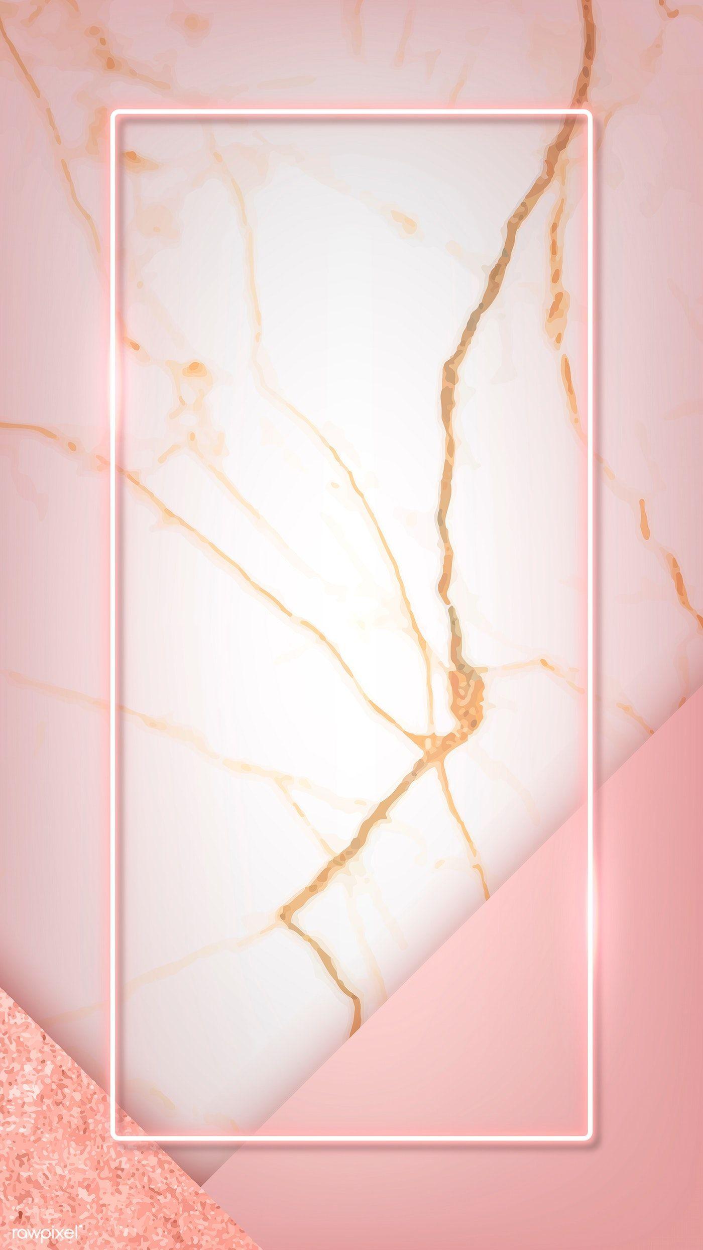 1400x2488 Download premium vector of Rectangle pink neon frame on a