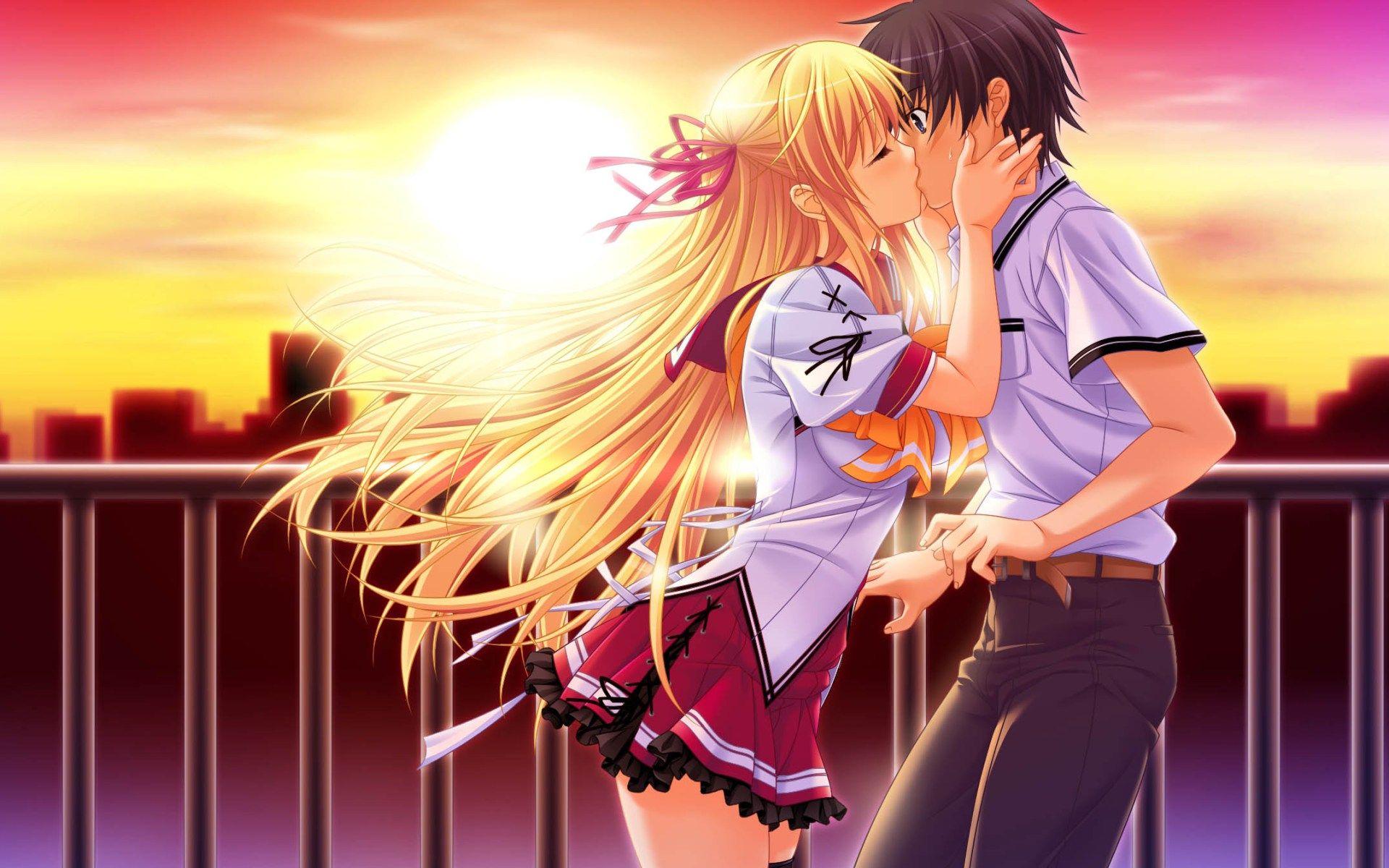 1920x1200 Anime Girl Boy Beautiful Kiss Hình nền Hình nền & Nền HD