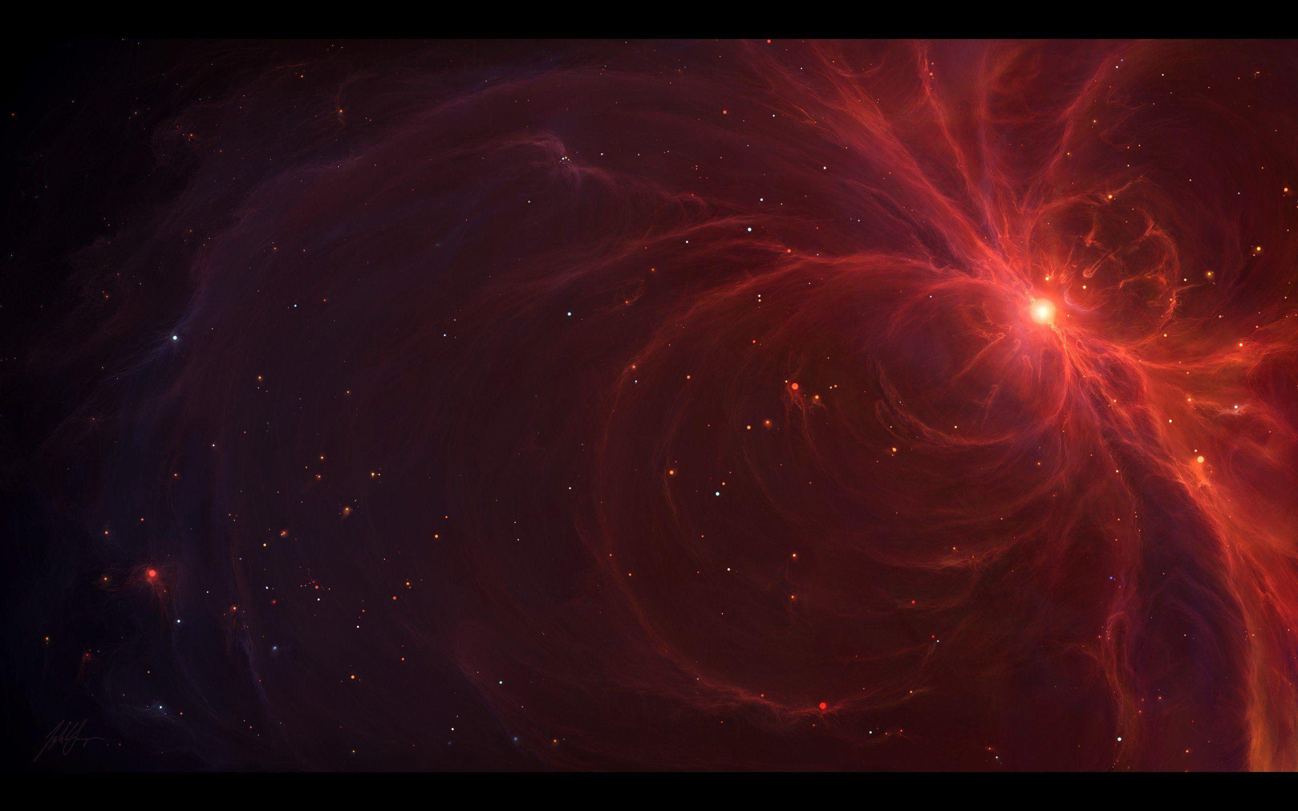 2560x1600 Outer space red stars galaxies digital art artwork Tyler