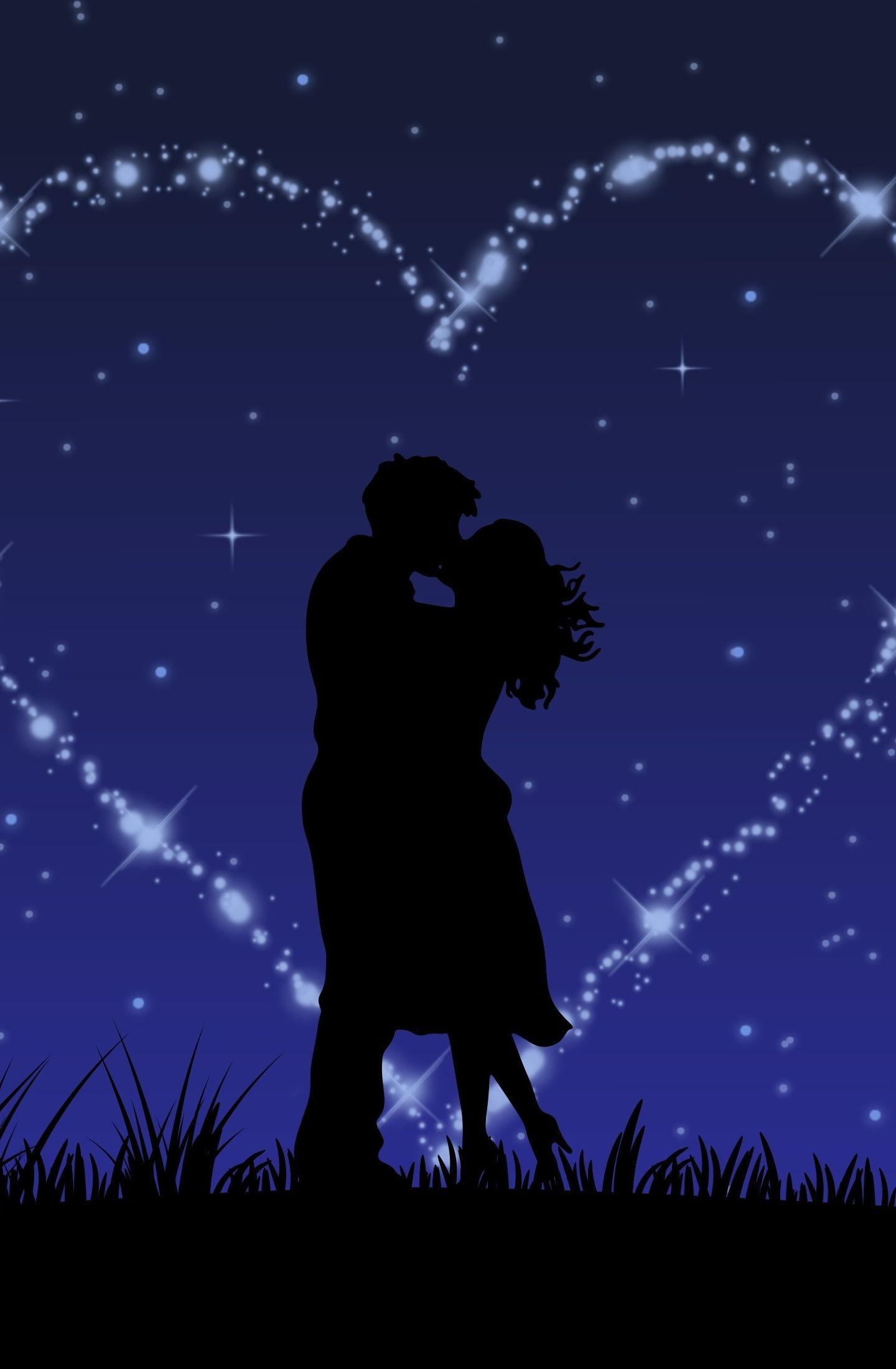 1440x2200 Download 1440x2880 wallpaper couple, love, kiss, stars