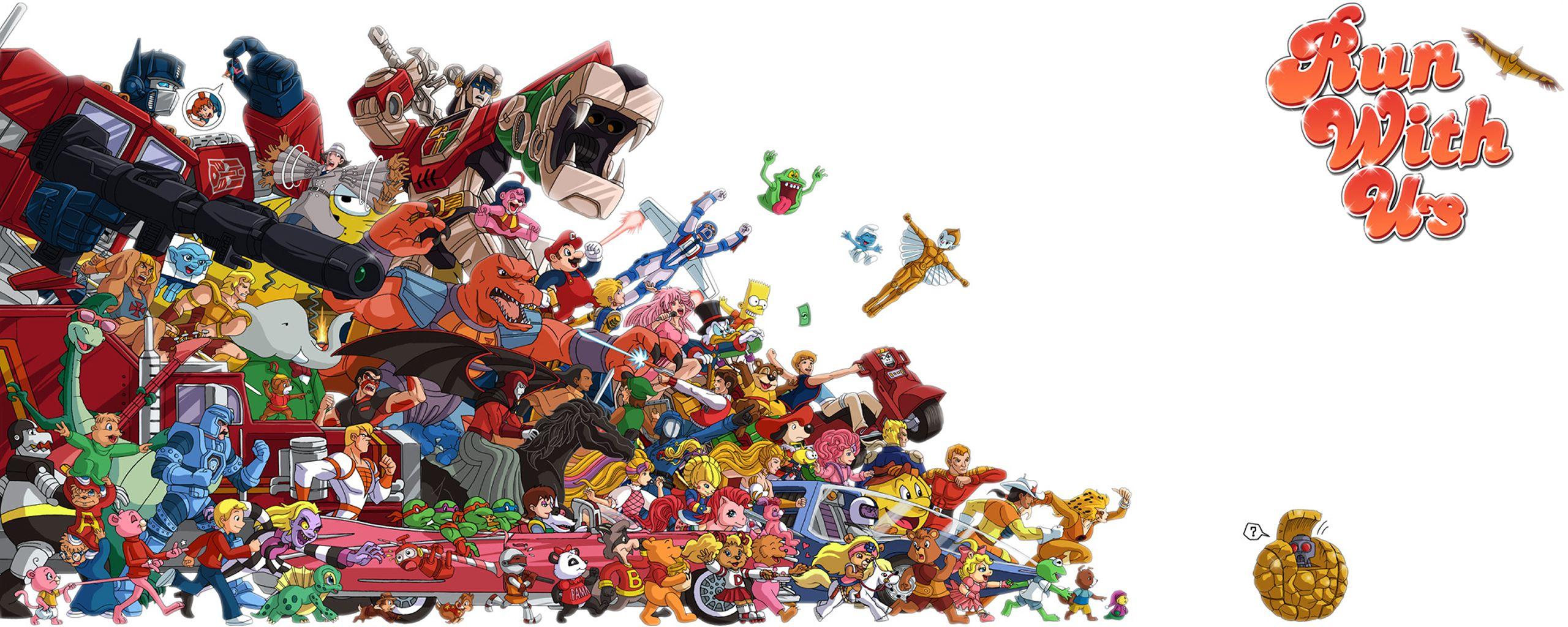 2560x1024 80'S Cartoon Wallpaper