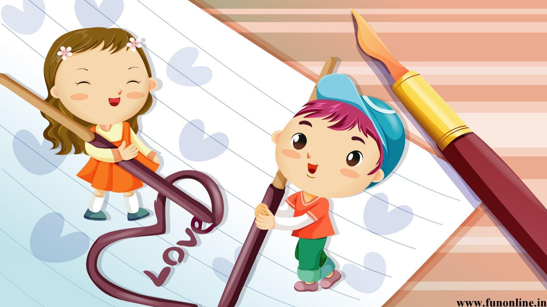 1920x1080 Free download Cartoon Love Wallpaper Charming Cartoon Love