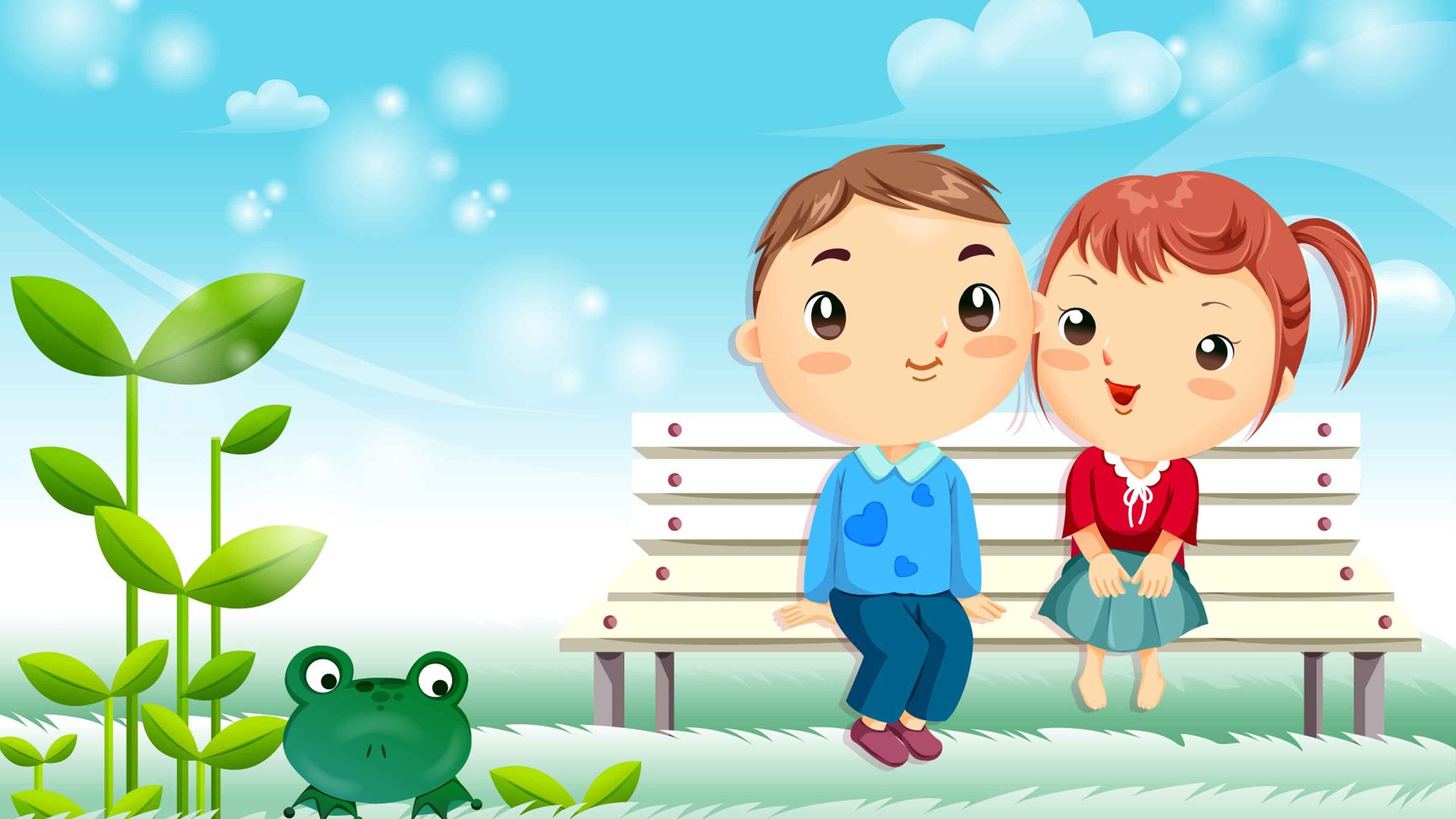 3840x2160 Love Couple Cartoon Wallpaper Cartoon Love Couple