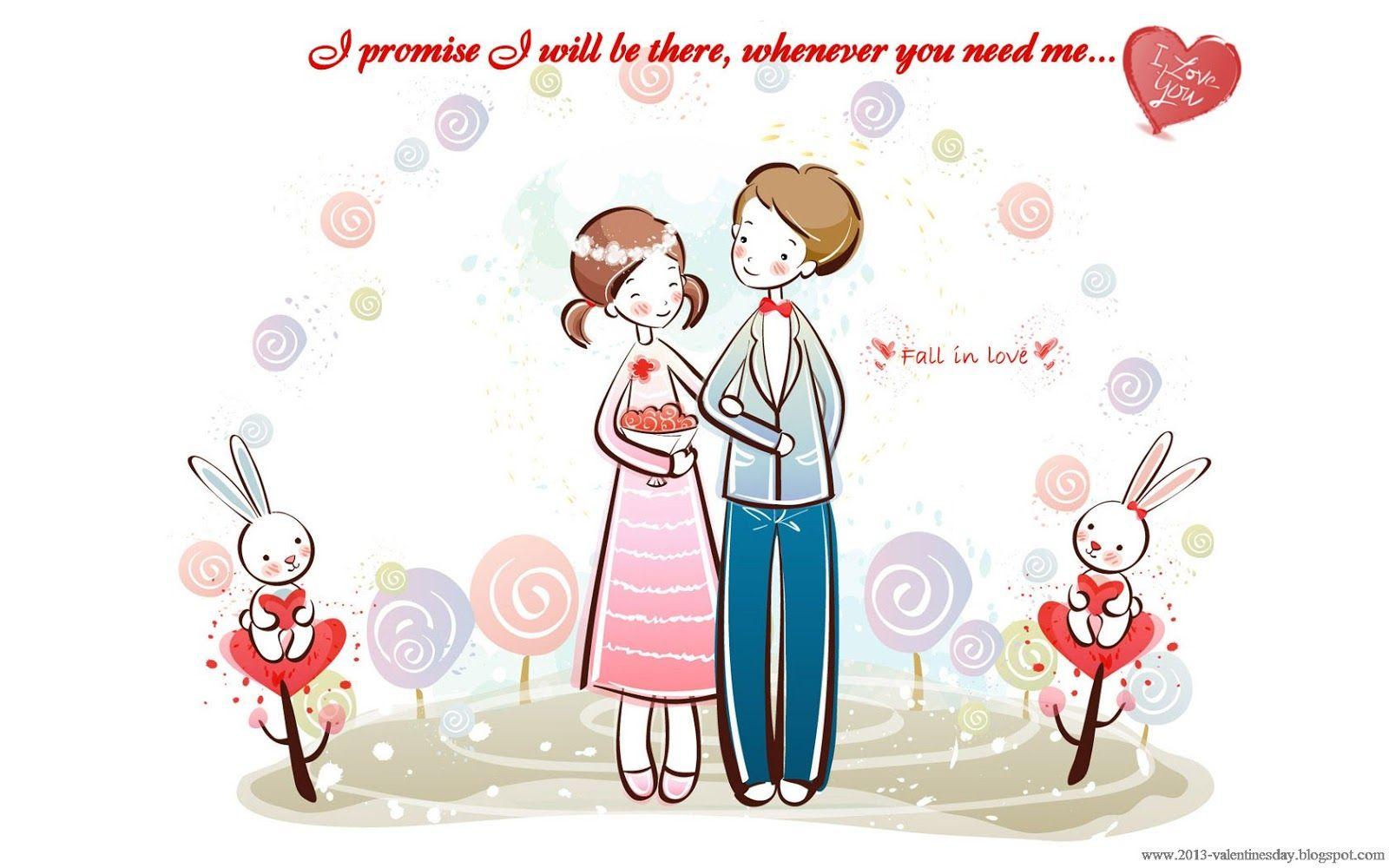 1600x1000 Cute Cartoon Couple Love HD Wallpaper For Valentines