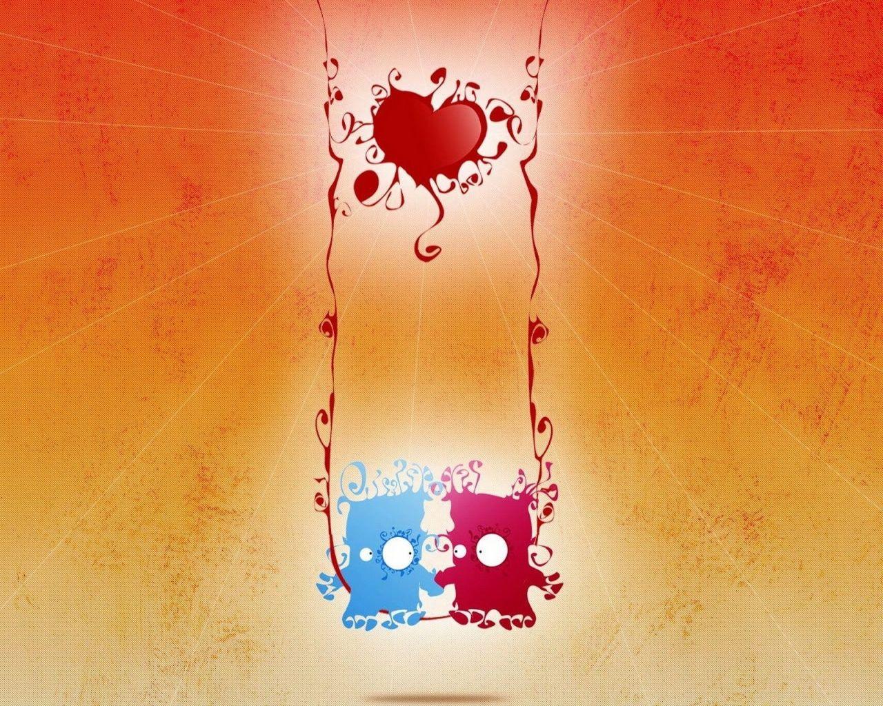 1280x1024 Cartoon love desktop PC and Mac wallpaper