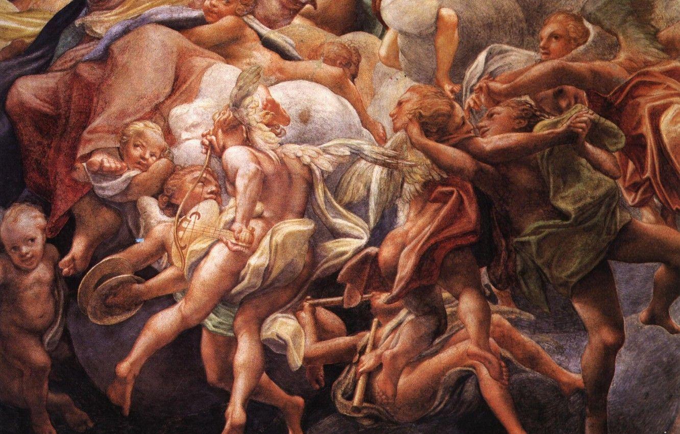 Hình nền 1332x850 Thiên thần, Antonio Allegri Correggio, Chủ nghĩa đàn ông, cao