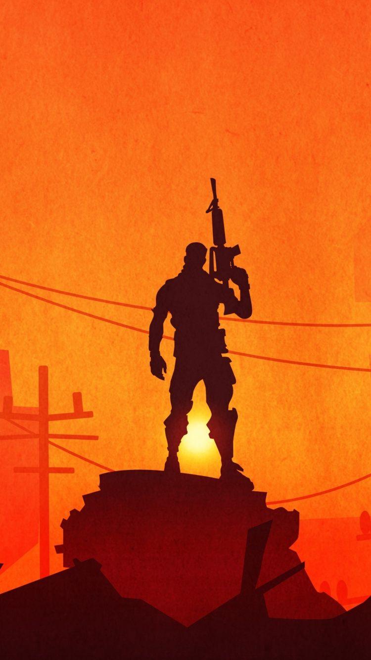750x1334 Download 750x1334 wallpaper fortnite, silhouette, video game