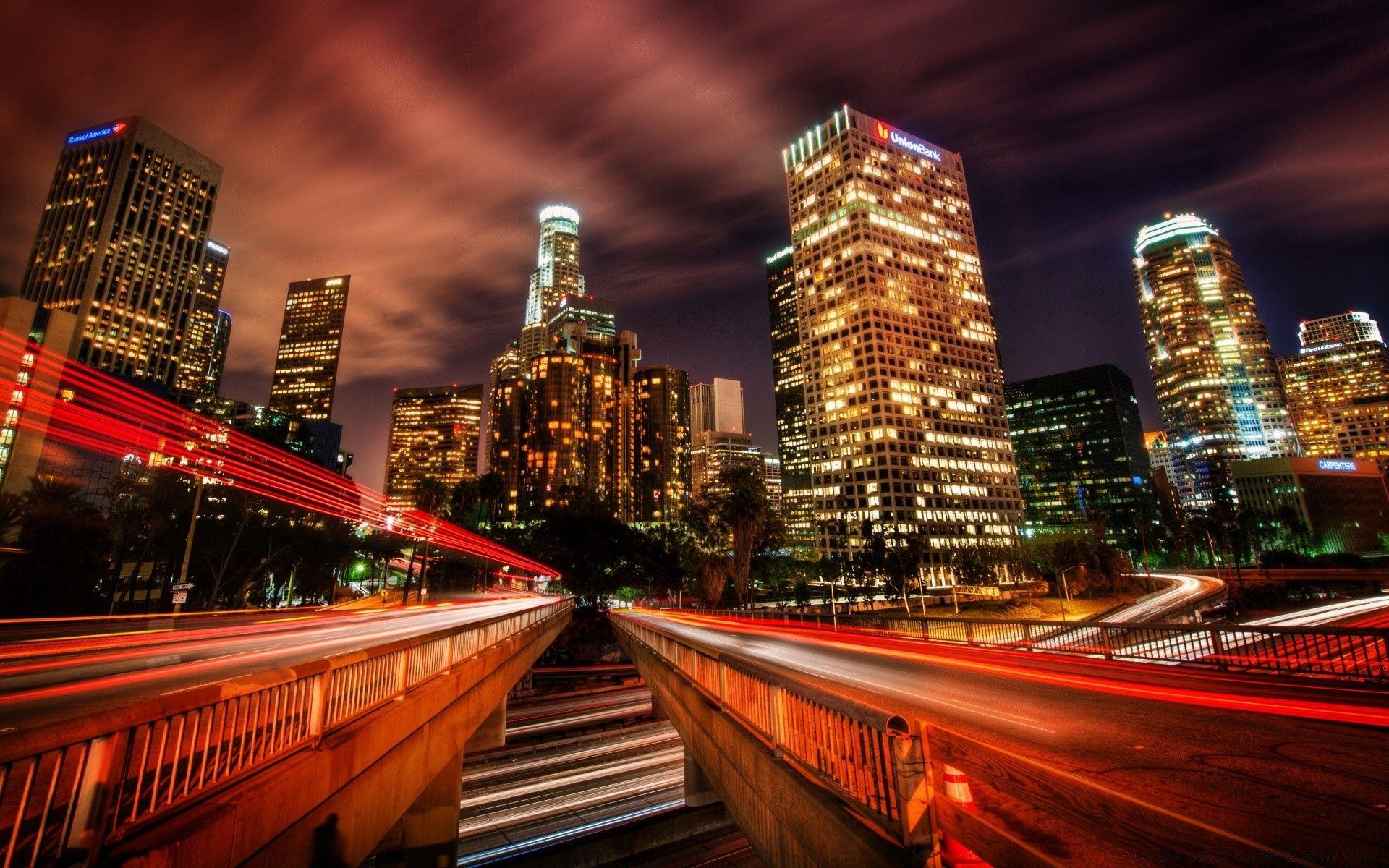 1920x1200 Downtown Los Angeles At Night