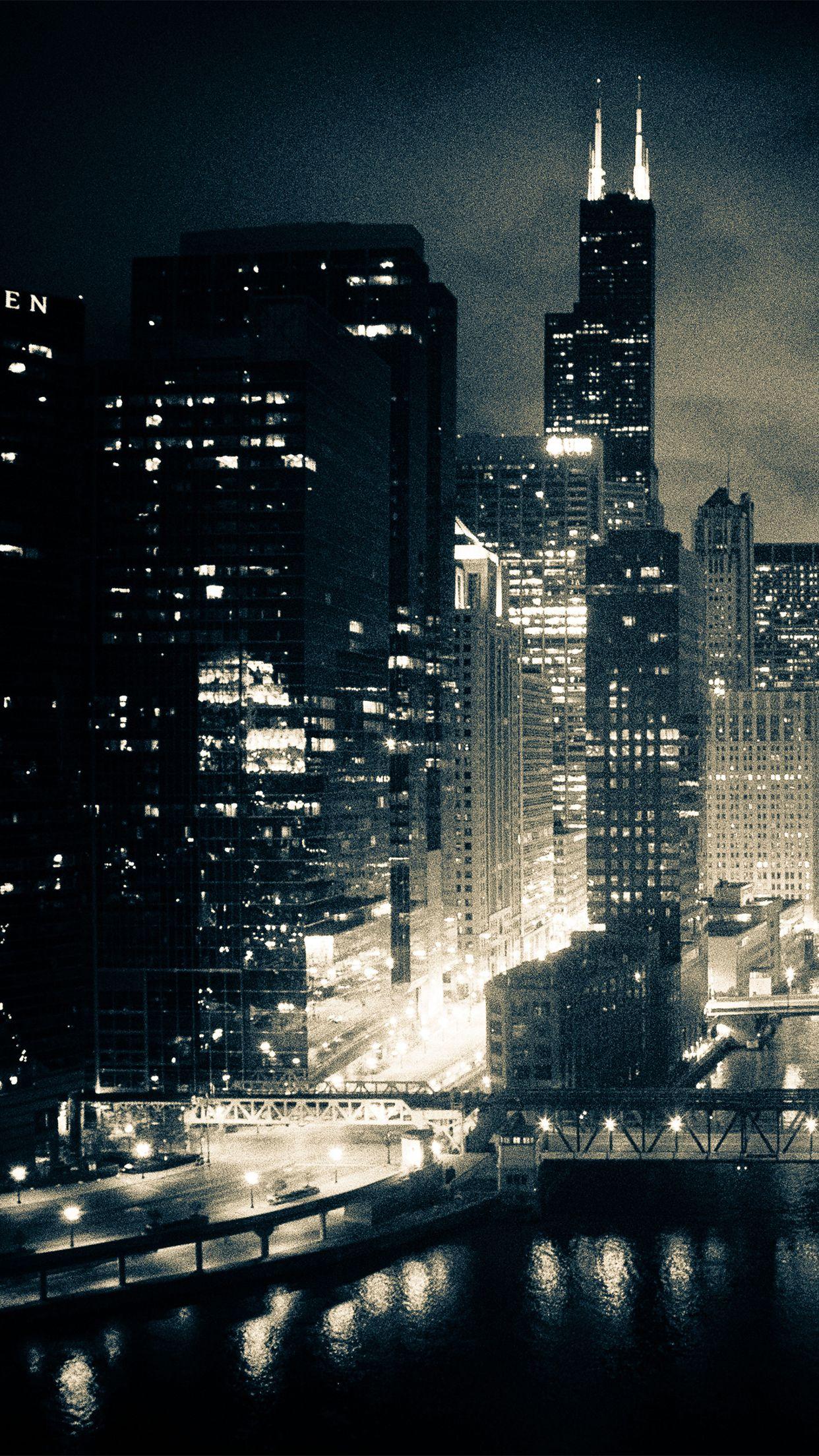 1242x2208 Night Chicago Wallpaper for iPhone X, 6