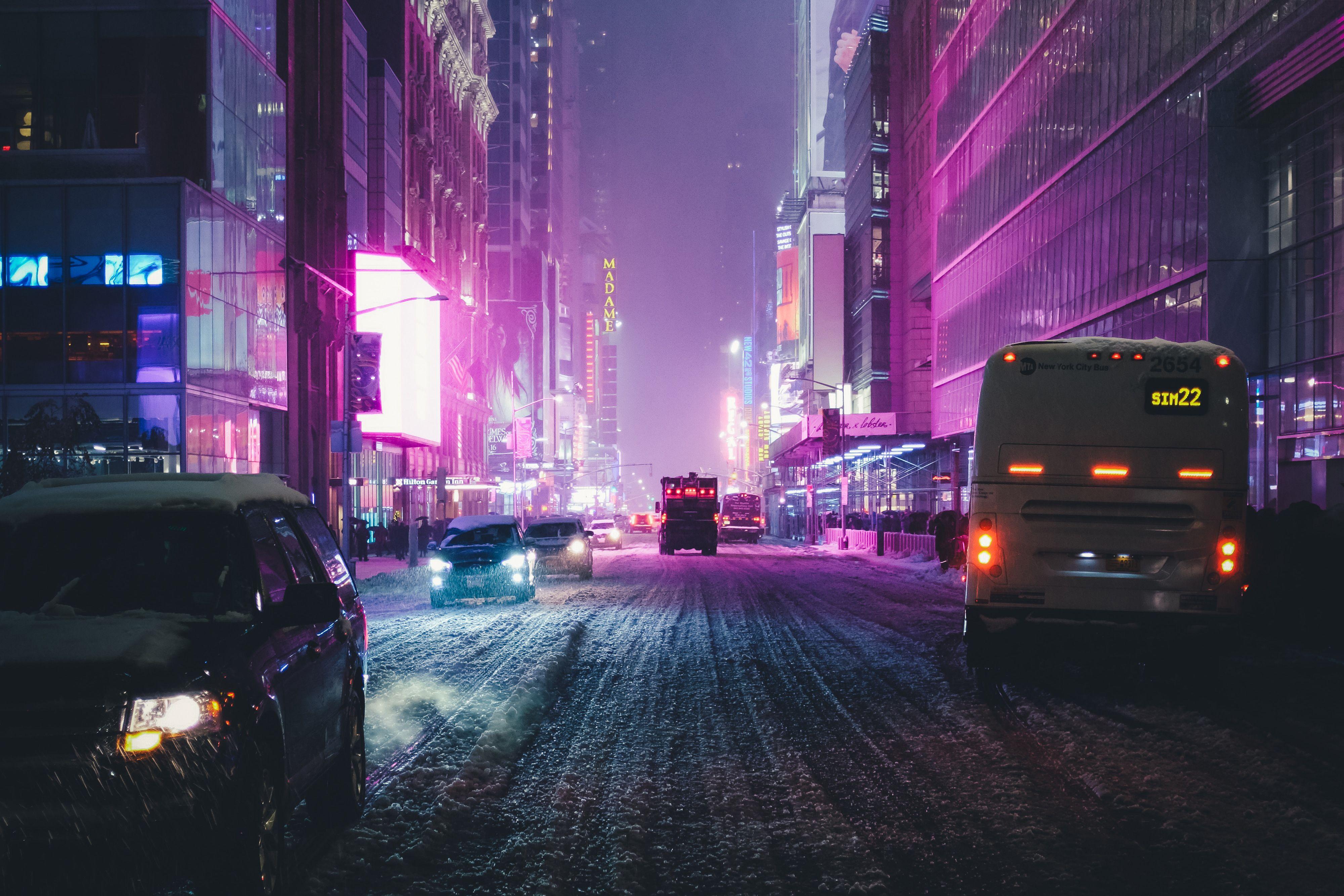 4000x2667 Night City Street Neon Lights 4k, HD Photography, 4k