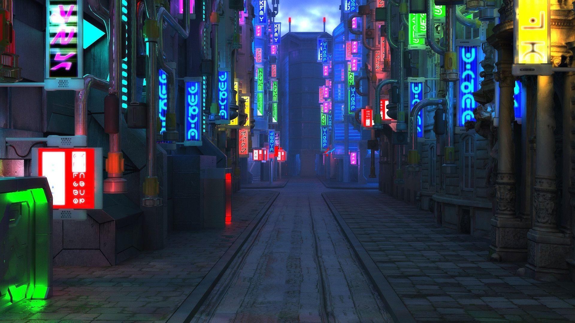 1920x1080 Blade Runner future city, street, night, lights