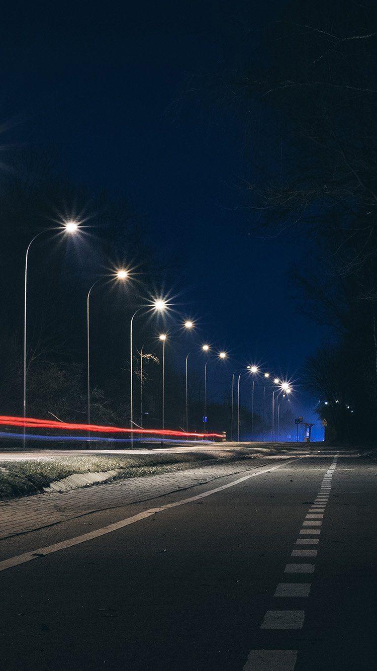 750x1334 Street Lights Dark Night Car City Wallpaper HD iPhone