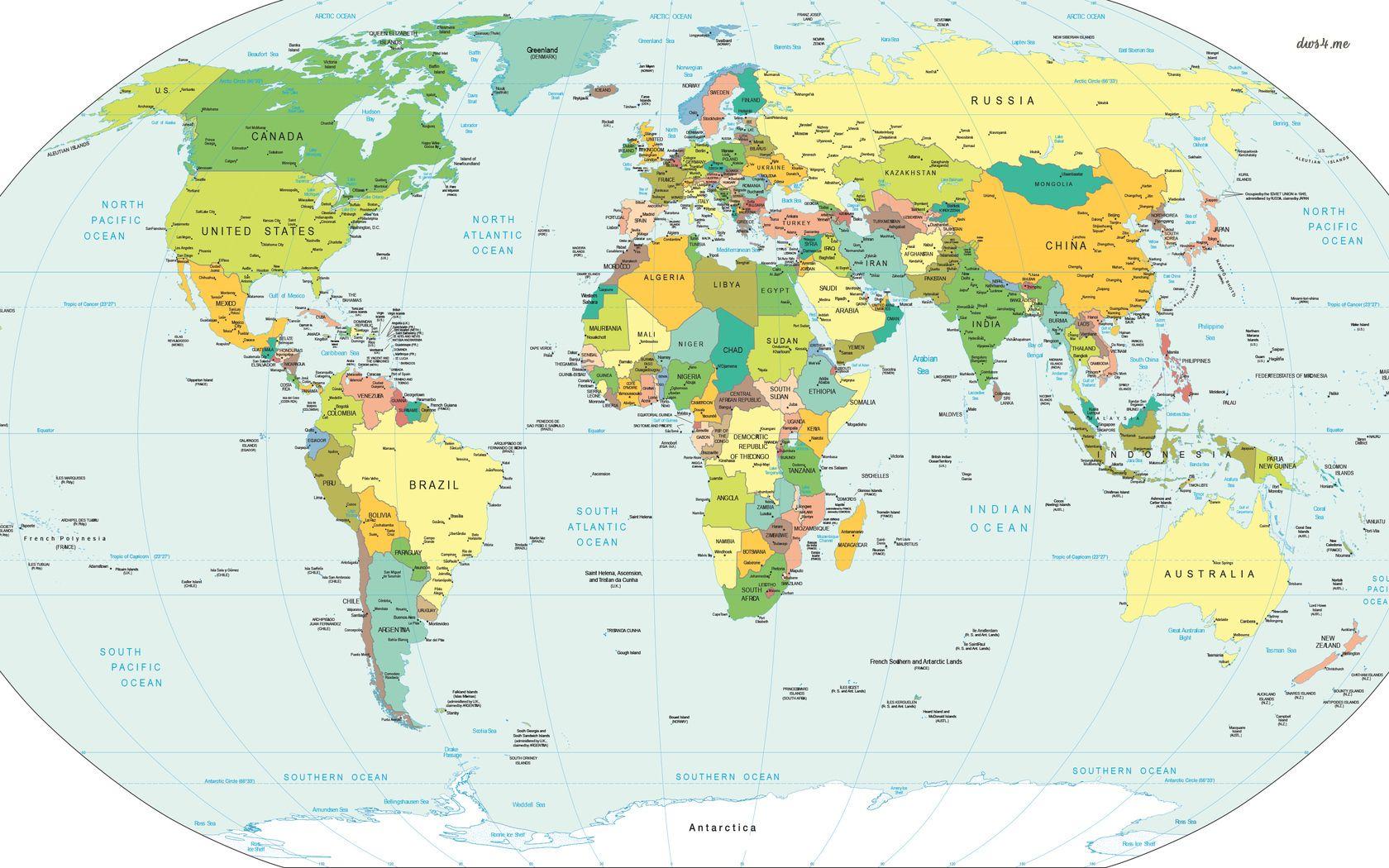 Bản đồ thế giới hình nền 1680x1050