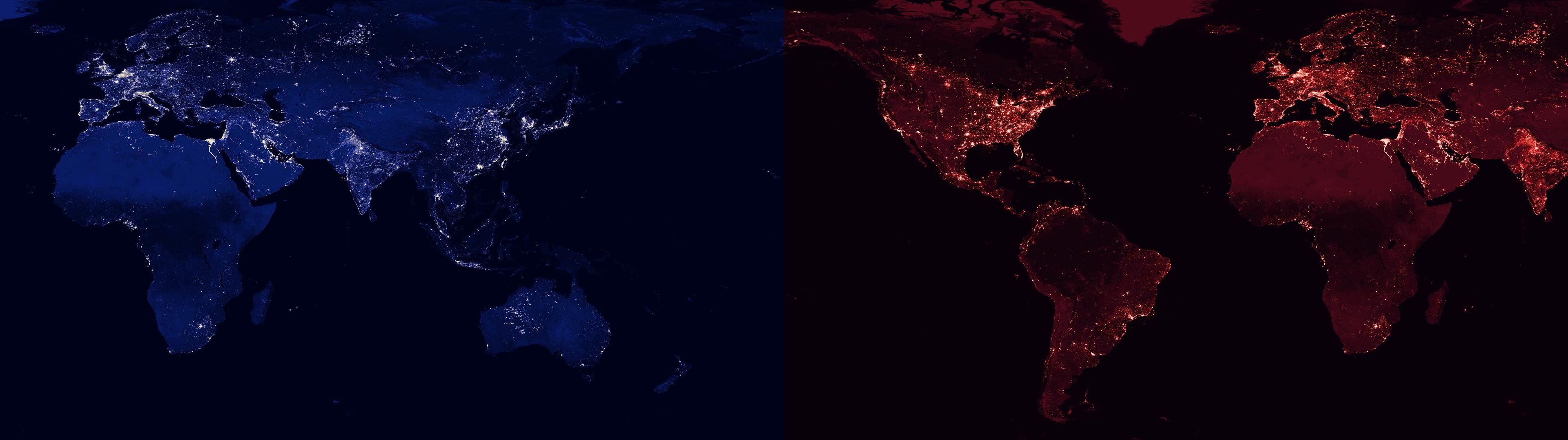 3840x1080 Dual Monitor World Map [3840x1080]