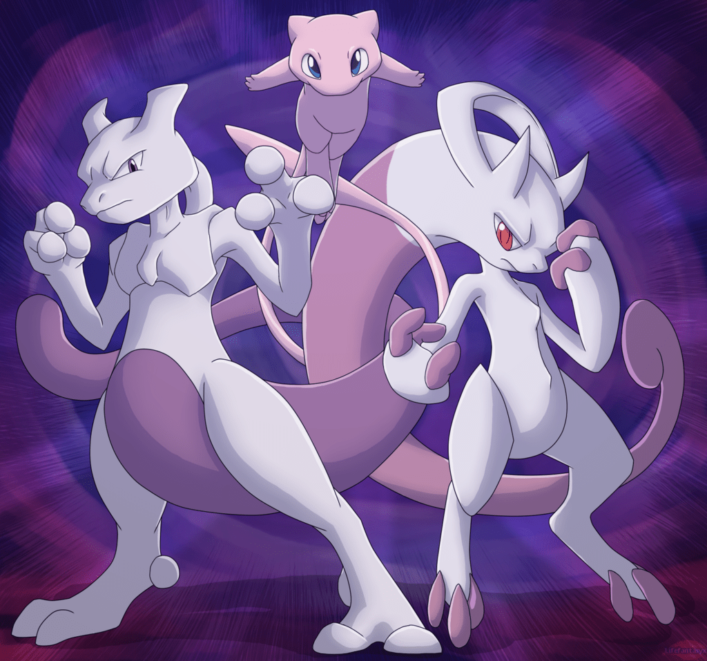 1024x957 Image result for pokemon art mew mewtwo. Pokemon mewtwo