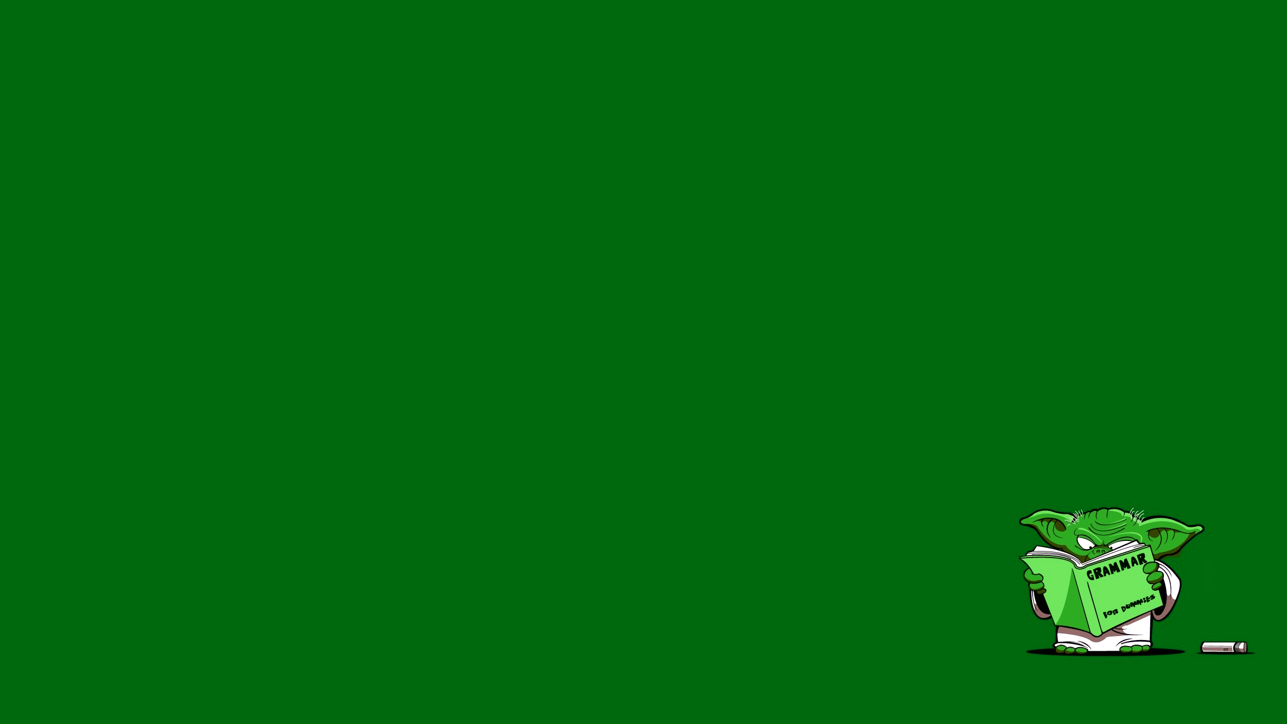 2560x1440 Poor Yoda has a learning disability. Star wars wallpaper