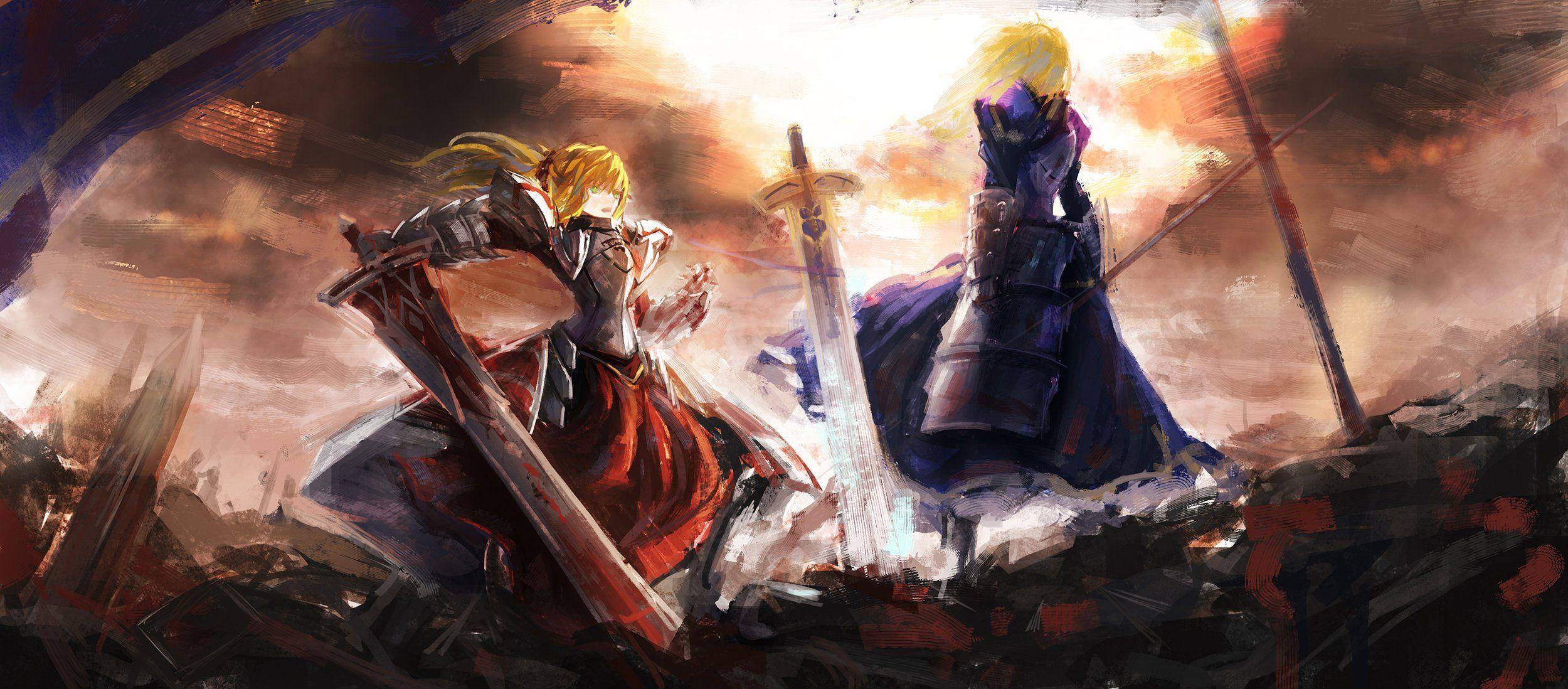 2500x1098 girls, Armor, Blonde, Hair, Fate, Apocrypha, Fate, Stay