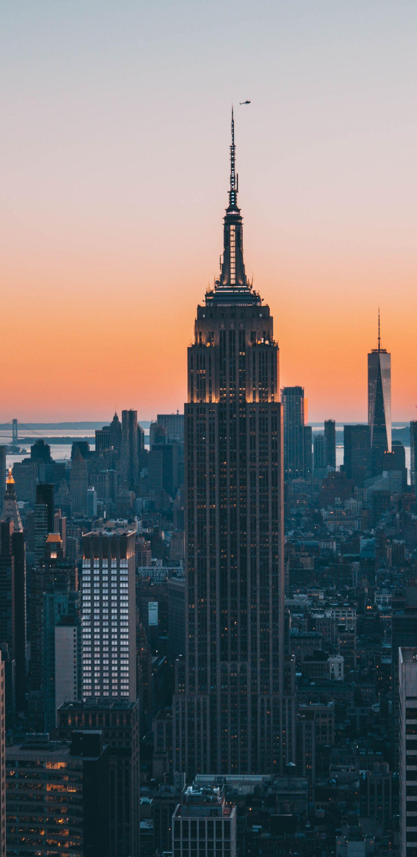 1440x2960 Empire State Building, Buildings, Sunset, New York