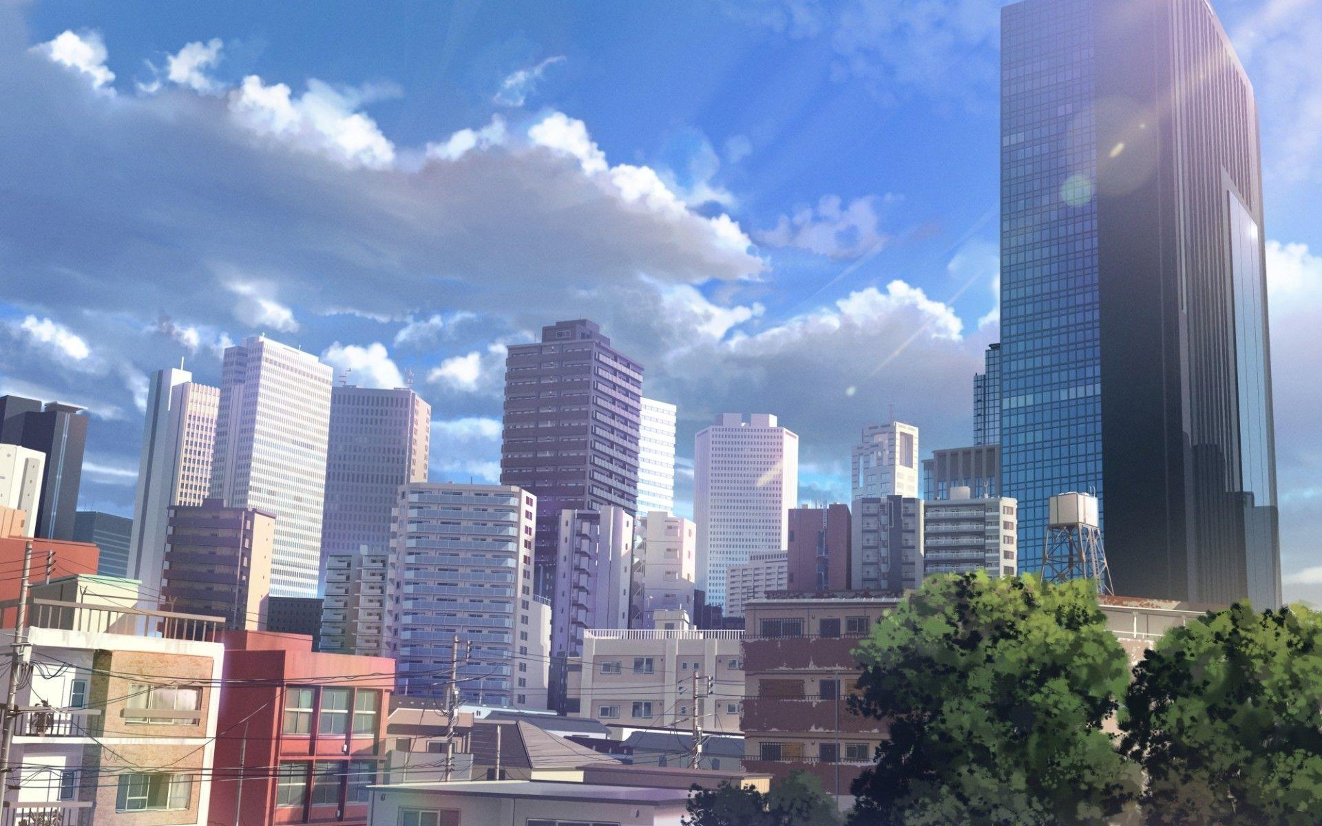 1920x1200 Download 1920x1200 Anime Landscape, City, Buildings