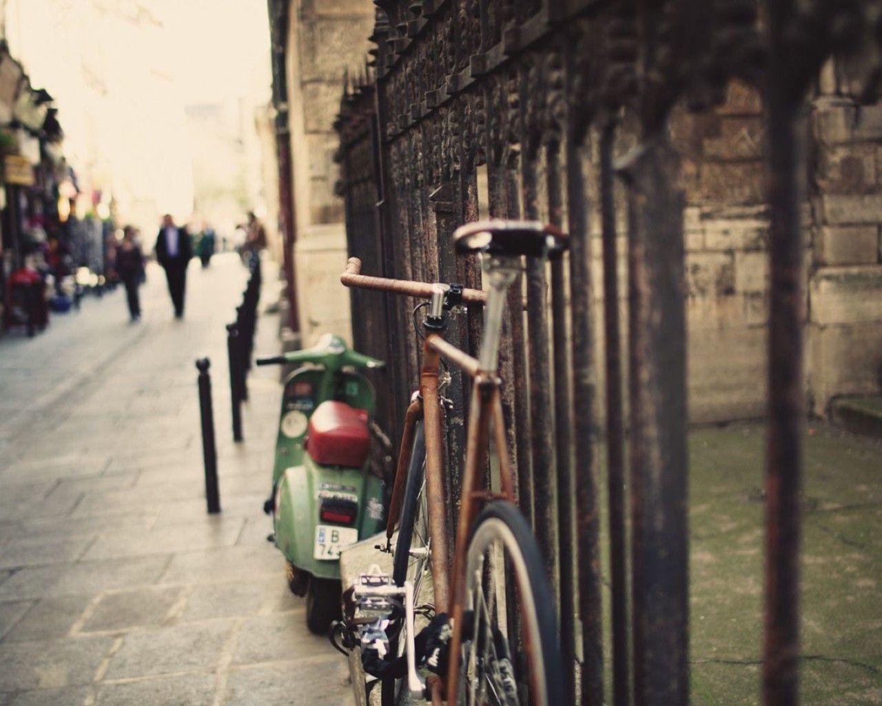 1280x1024 Vintage City Photography Bicycle Wallpaper: Desktop HD