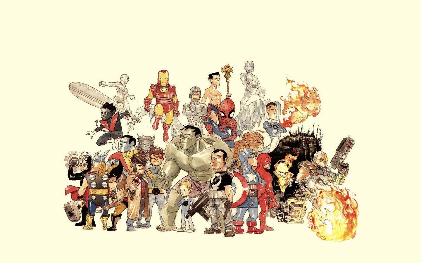 1440x900 Iron Man, Comics, Spider Man, Thor, Ghost Rider, Captain