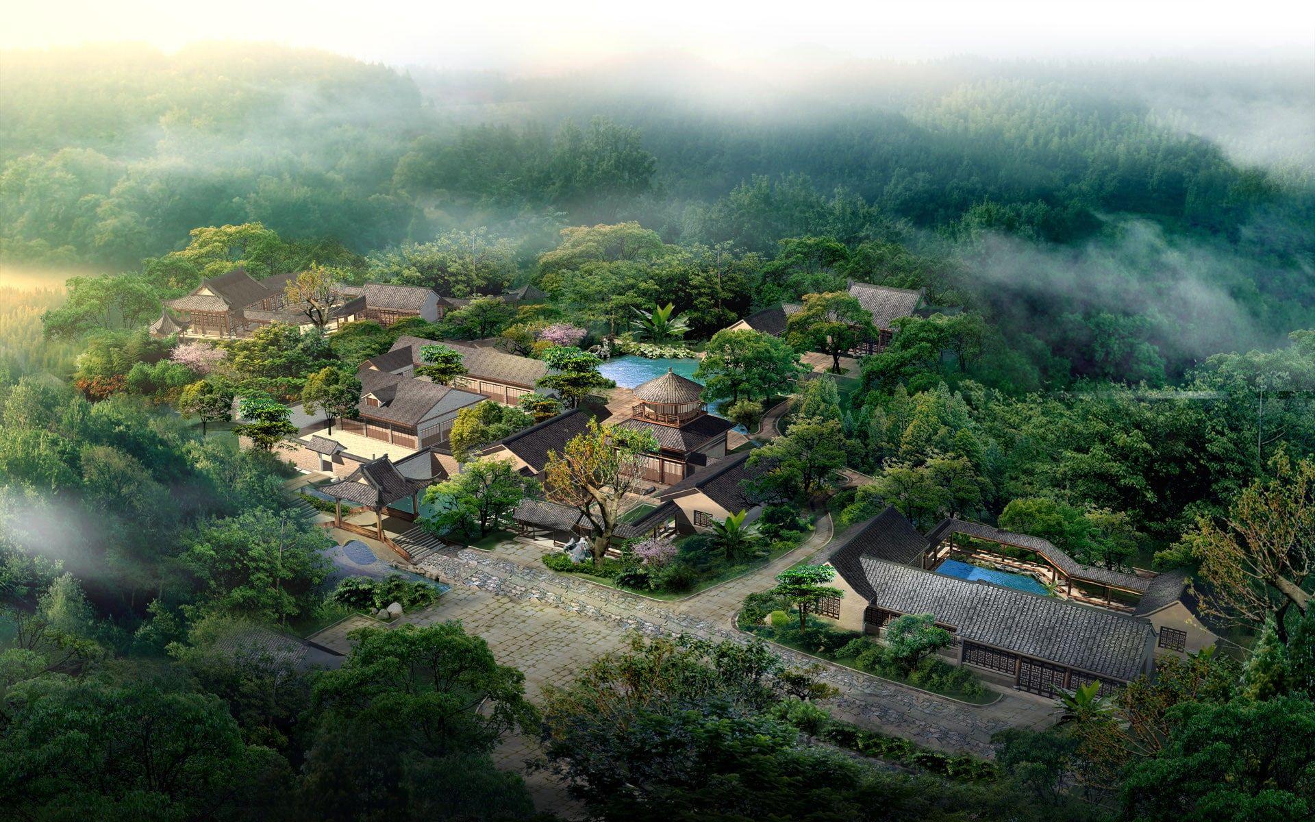 1920x1200 HD wallpaper: architecture, cities, japanese, landscapes