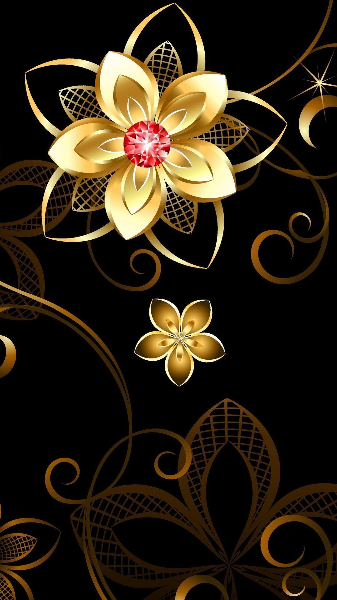 Gold Flower Wallpapers - Top Free Gold Flower Backgrounds - WallpaperAccess