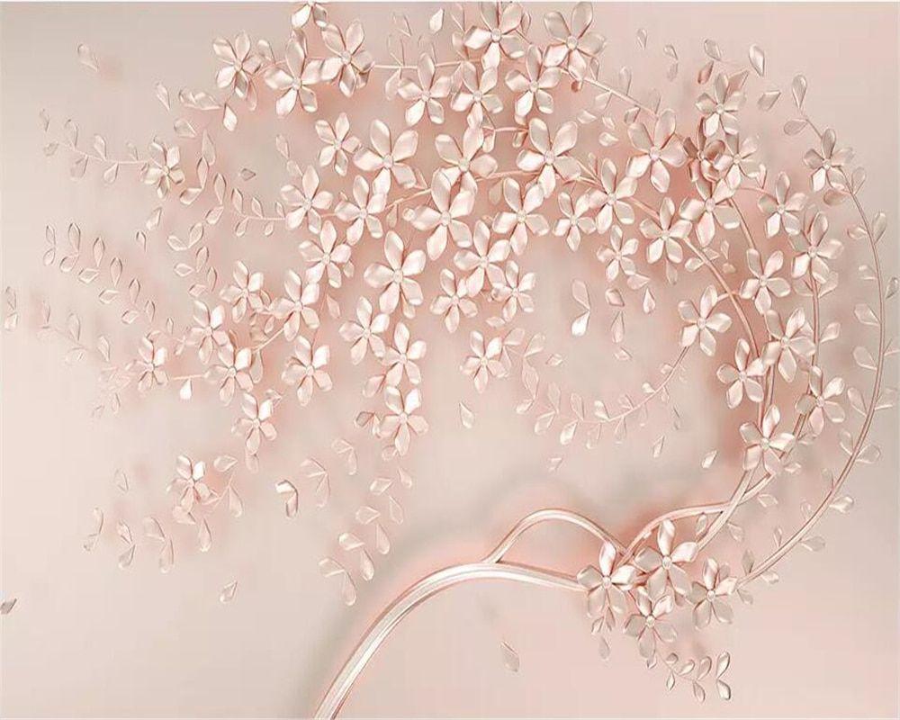 1000x800 Beibehang 3D wallpaper Rose gold flower luxury 3D stereo TV background wall paper home decoration living room bedroom wallpaper. Wallpaper