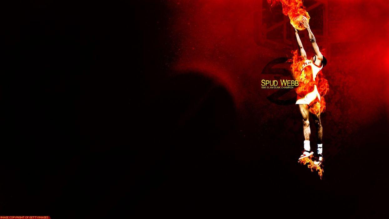 1244x700 Slam dunk nba basketball atlanta hawks spud webb dunk wallpaper