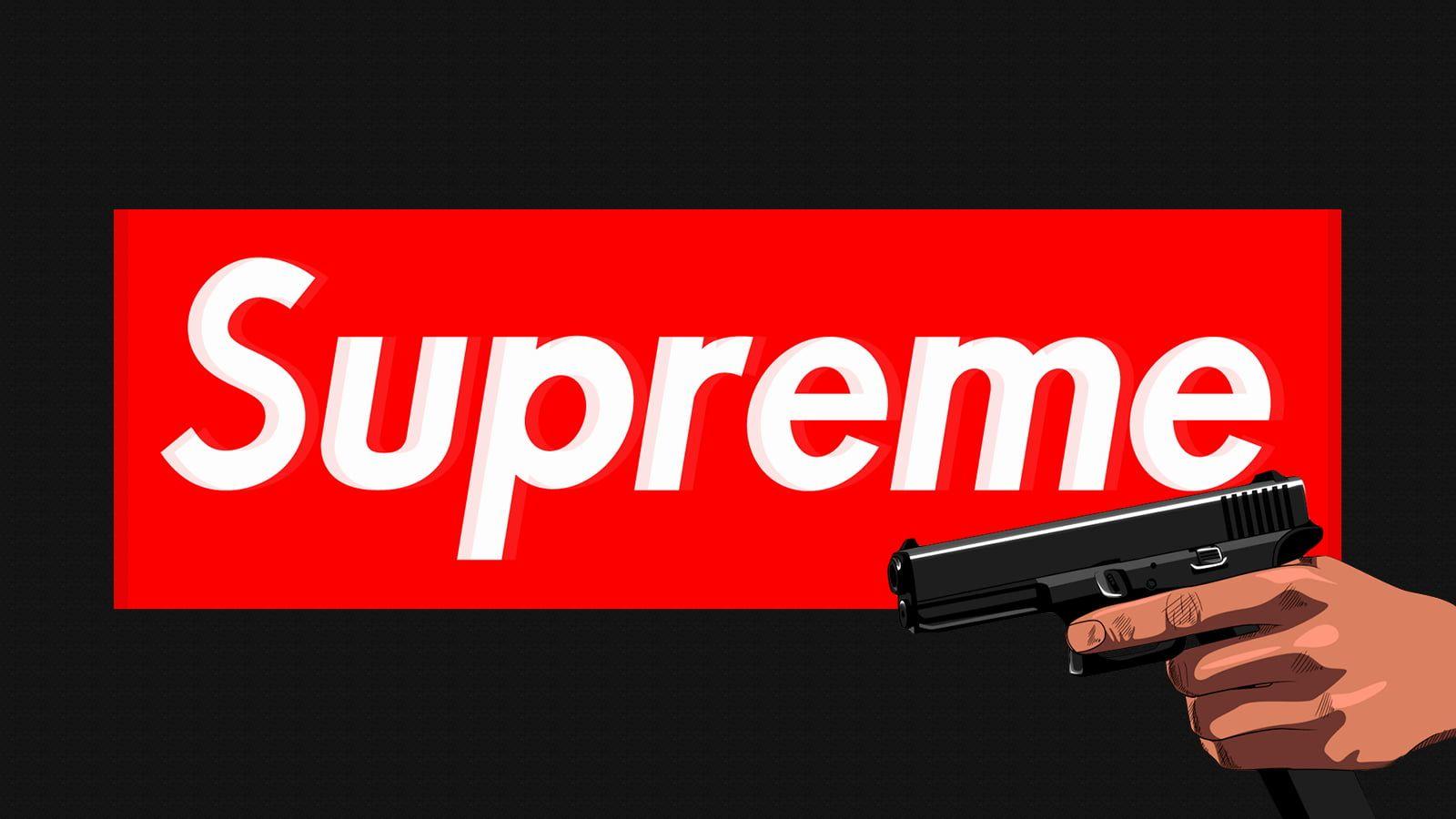 1600x900 Red and white Supreme wallpaper HD wallpaper