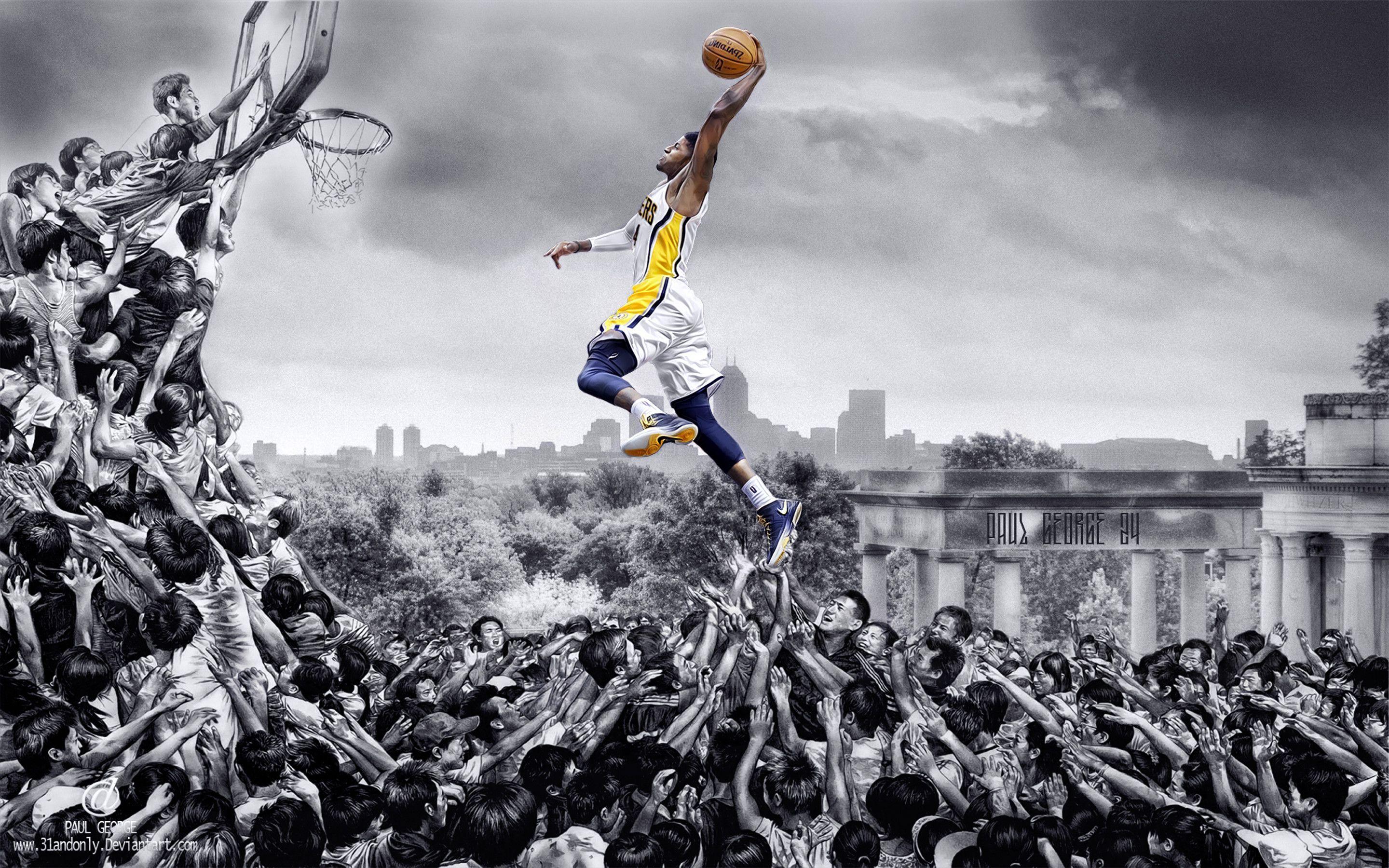 2880x1800 Paul George Dunk Wallpaper
