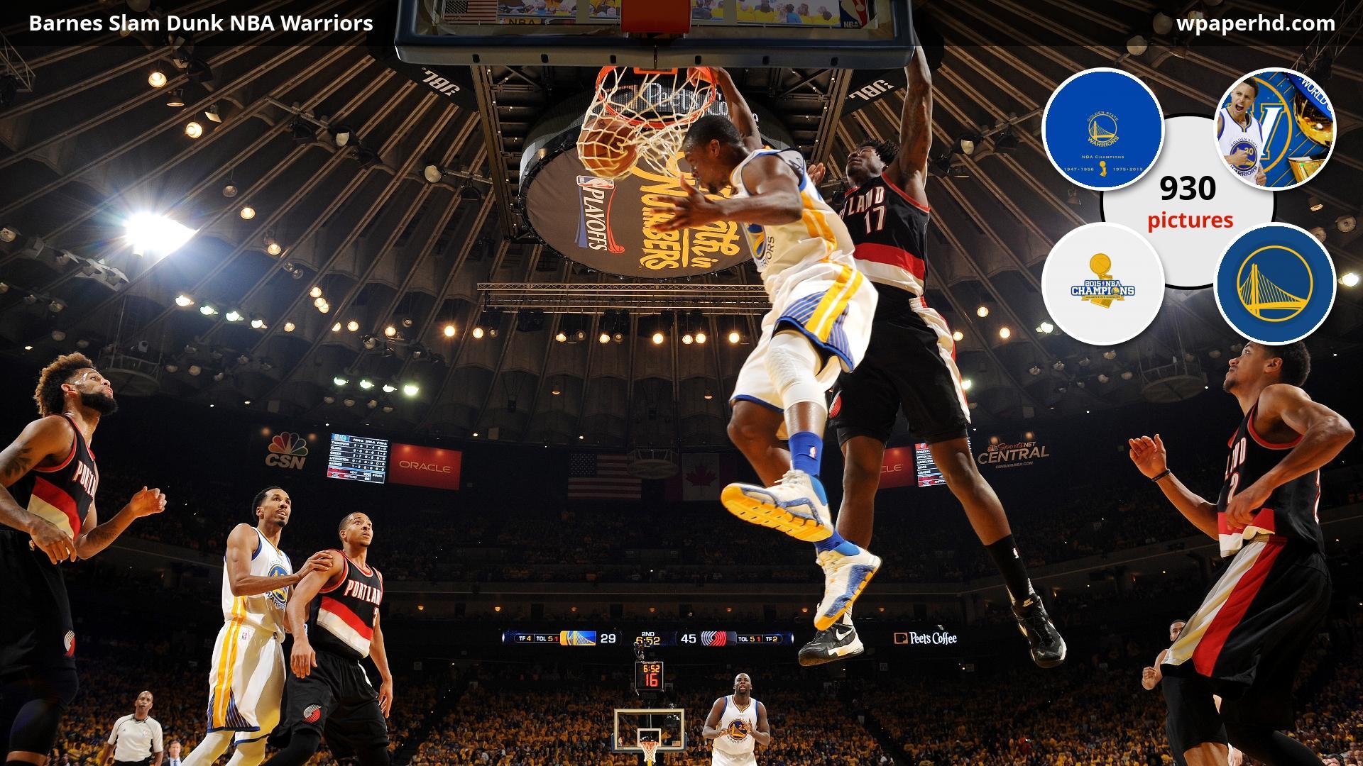 1920x1080 Barnes Slam Dunk NBA Warriors wallpaper 2018 in Basketball