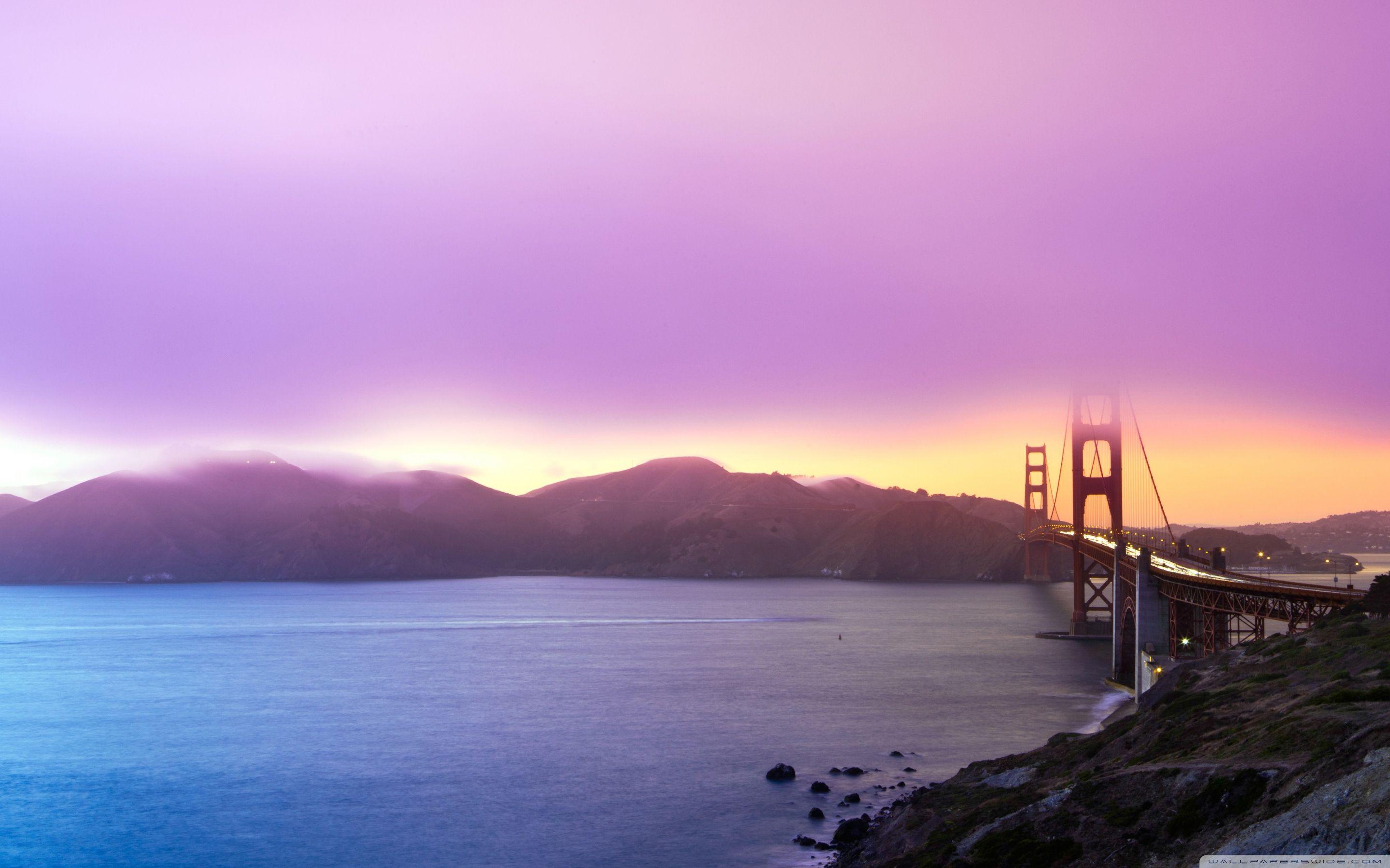 2880x1800 Golden Gate Sunset Ultra HD Desktop Background Wallpaper