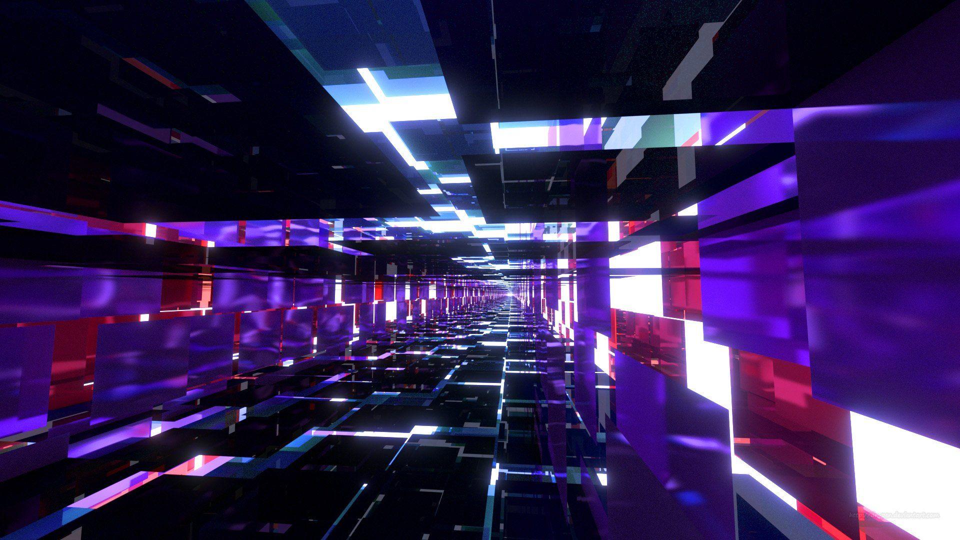 1920x1080 Deep Purple Mirrored Tunnel [1920x1080]