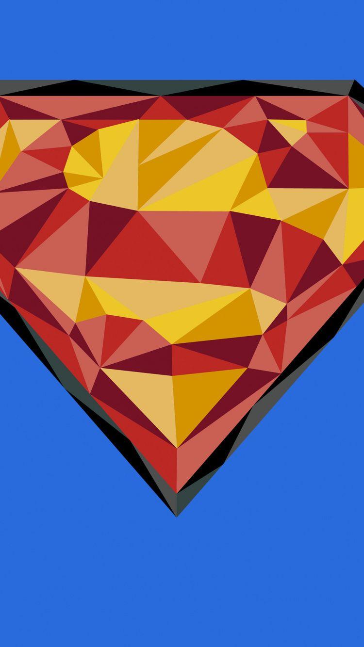 750x1334 Download 750x1334 wallpaper superman, logo, low play, art