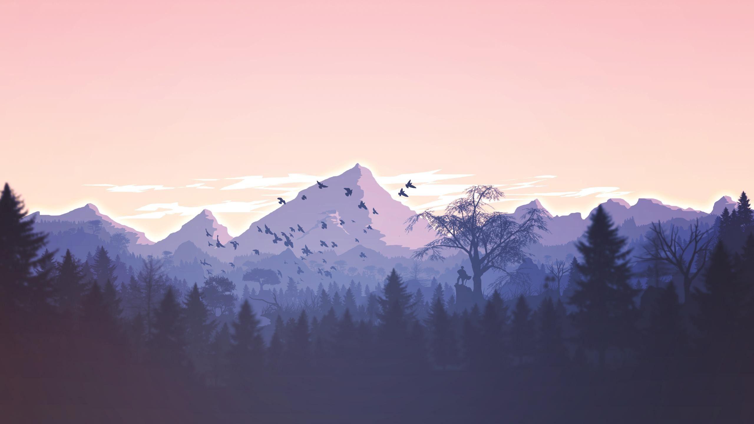 2560x1440 Núi và Nghệ thuật Rừng. [2560x1440] : hình nền
