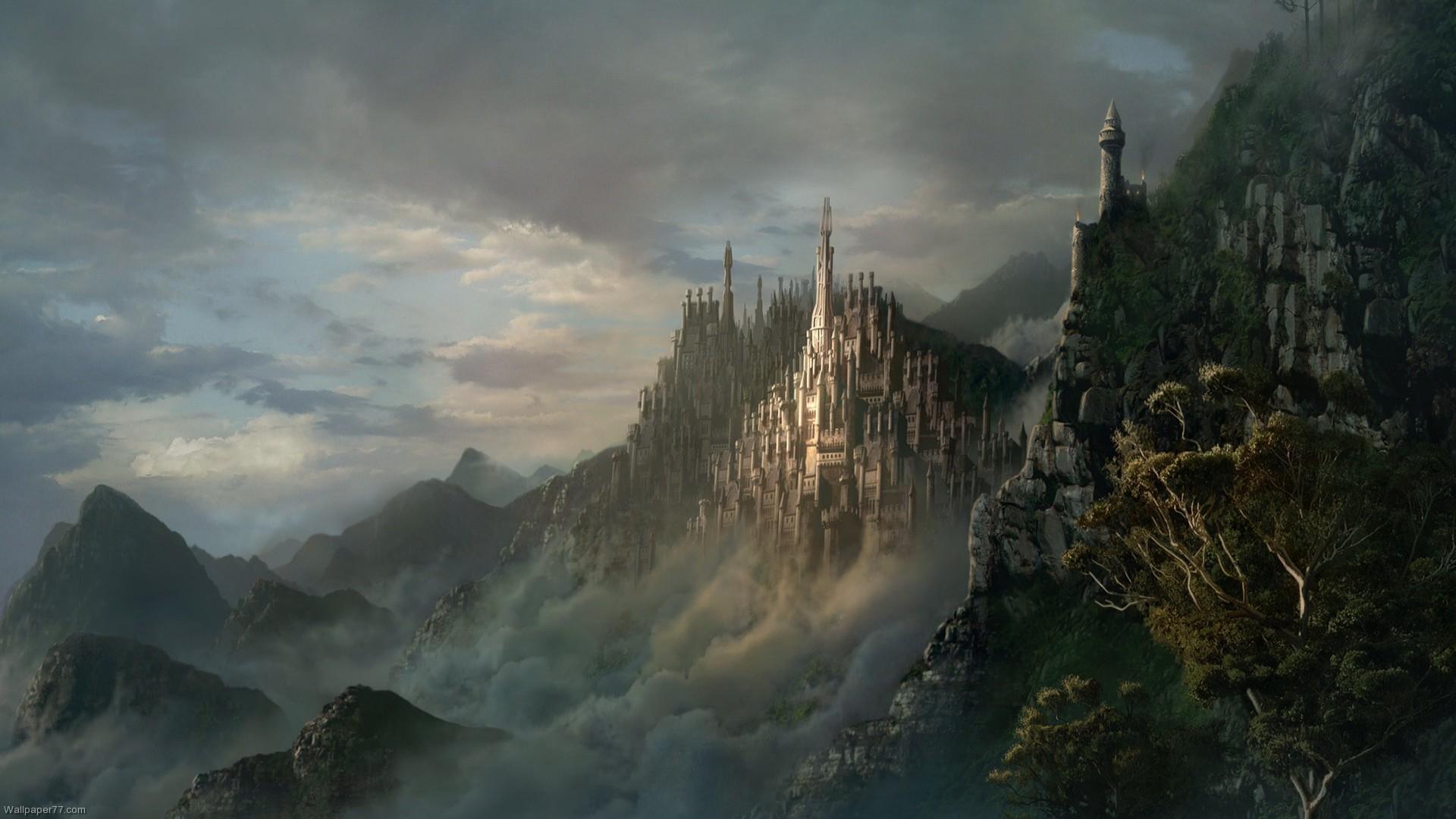 1920x1080 Mountain Kingdom Art Wallpaper Paint Wallpaper 1920x10801