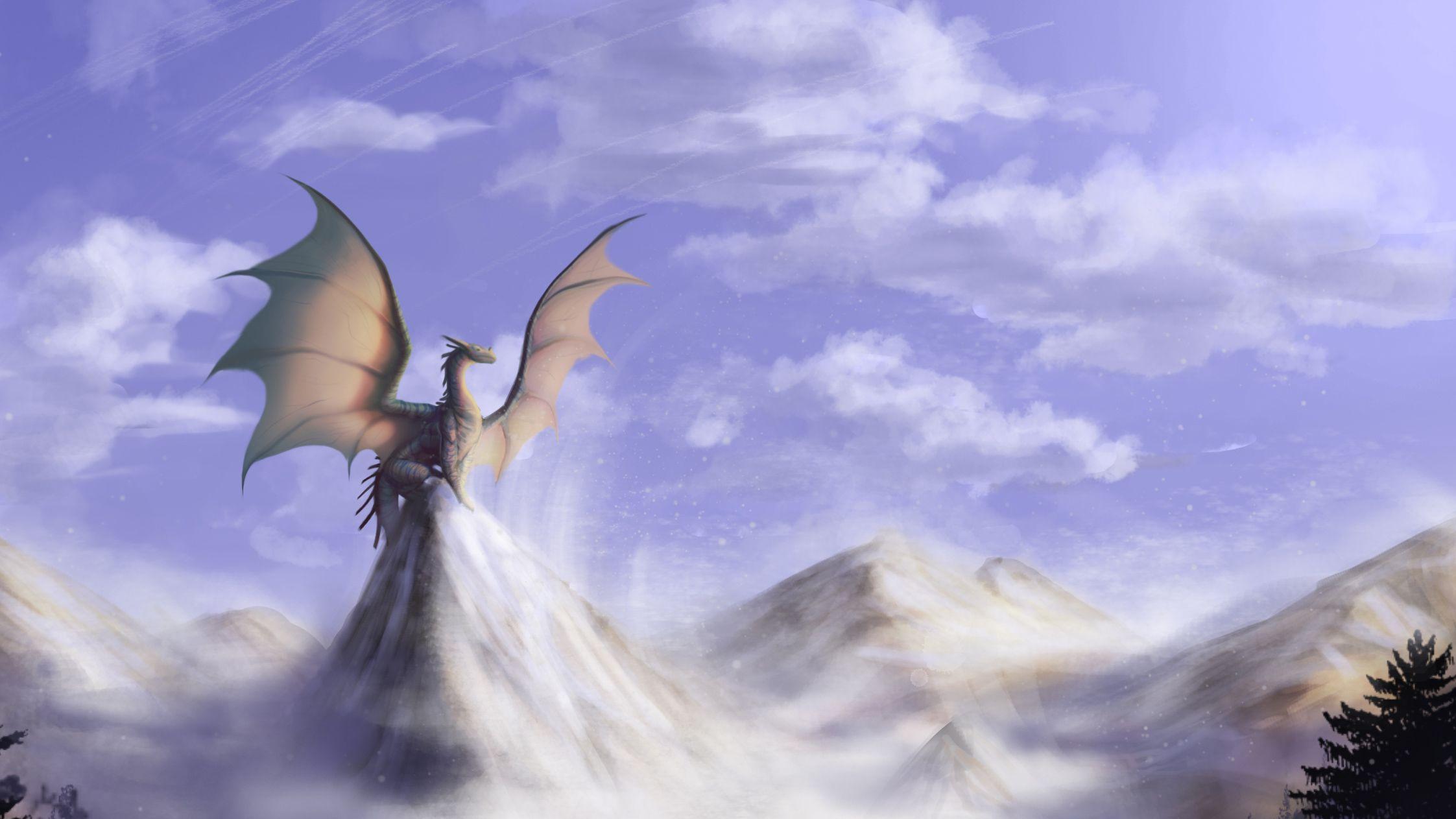 2245x1263 #dragon, #artist, #artwork, #digital art, #hd