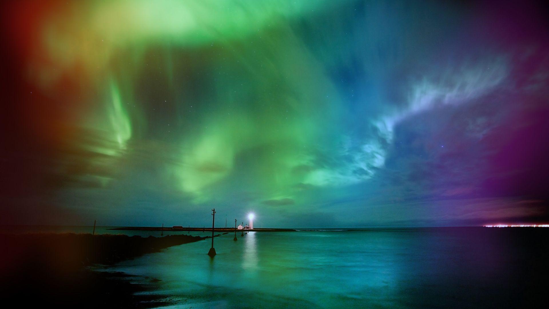 1920x1080 Real Aurora Borealis Rainbow HD Wallpaper, Background Image