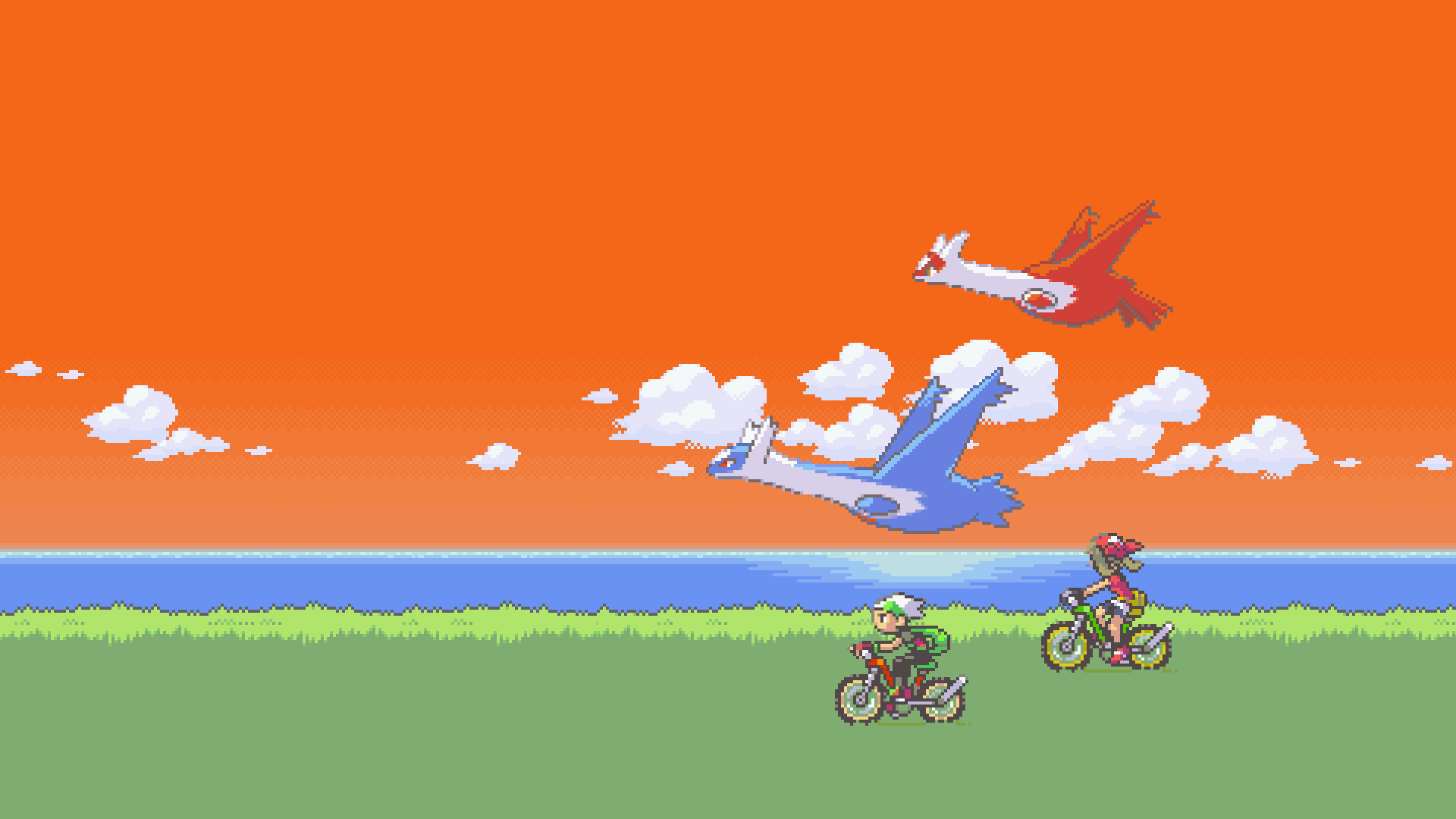 1920x1080 Latias (Pokémon), Latios (Pokémon), Brendan