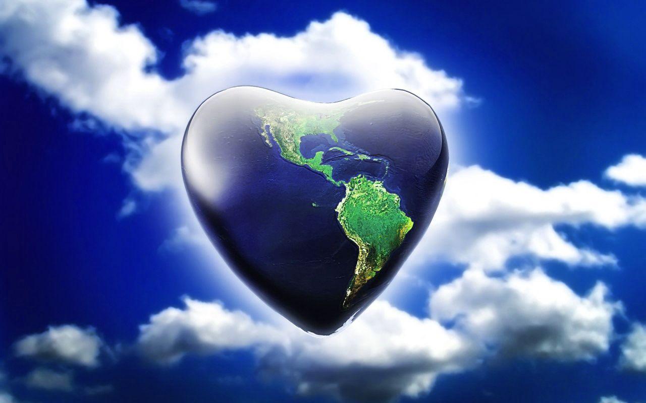 1280x800 3D Background Love Globe Wallpaper: Desktop HD Wallpaper