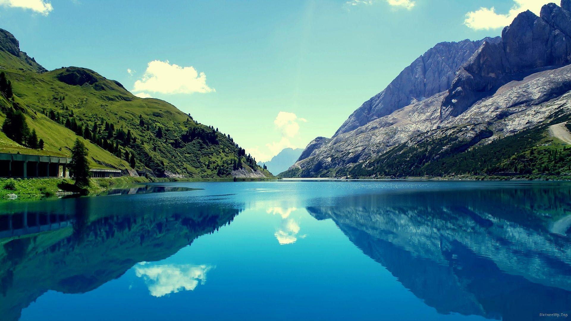 1920x1080 Blue Water Mountains, HD Nature, 4k Wallpaper, Image, Background