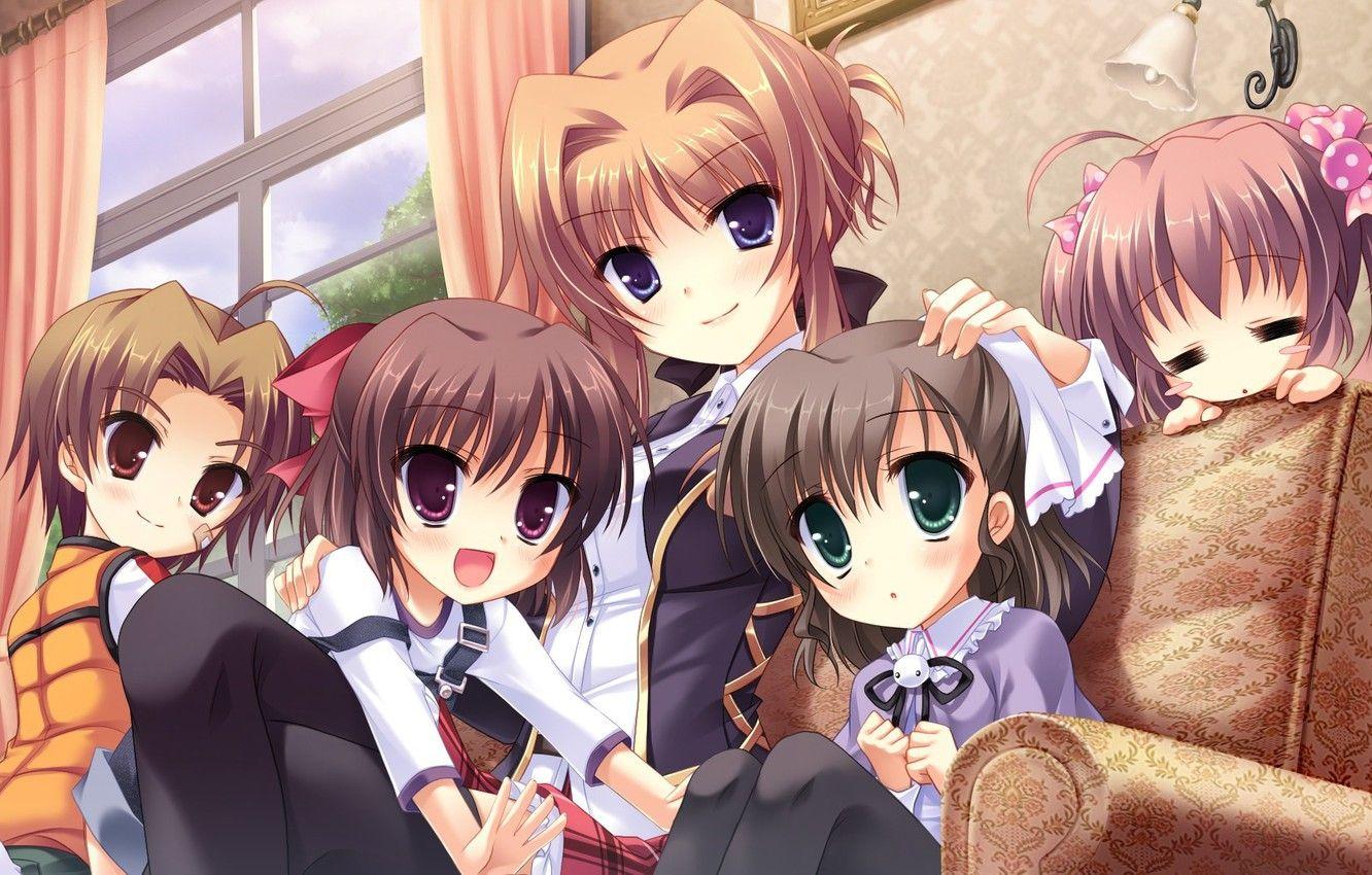 1332x850 Wallpaper girl, happy, anime, kid, japanese, Midori no Uni